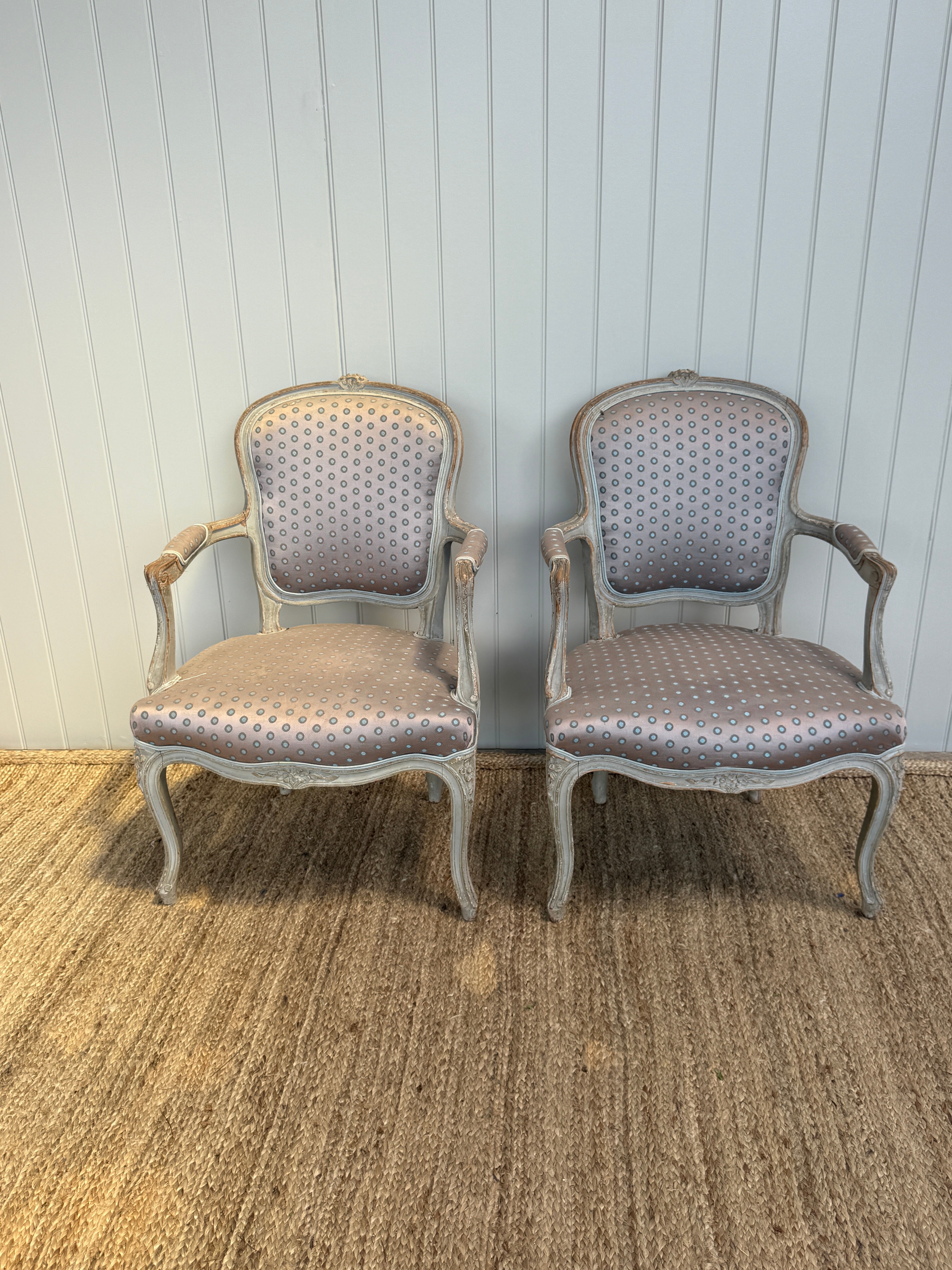 Pair of French Wooden Armchairs