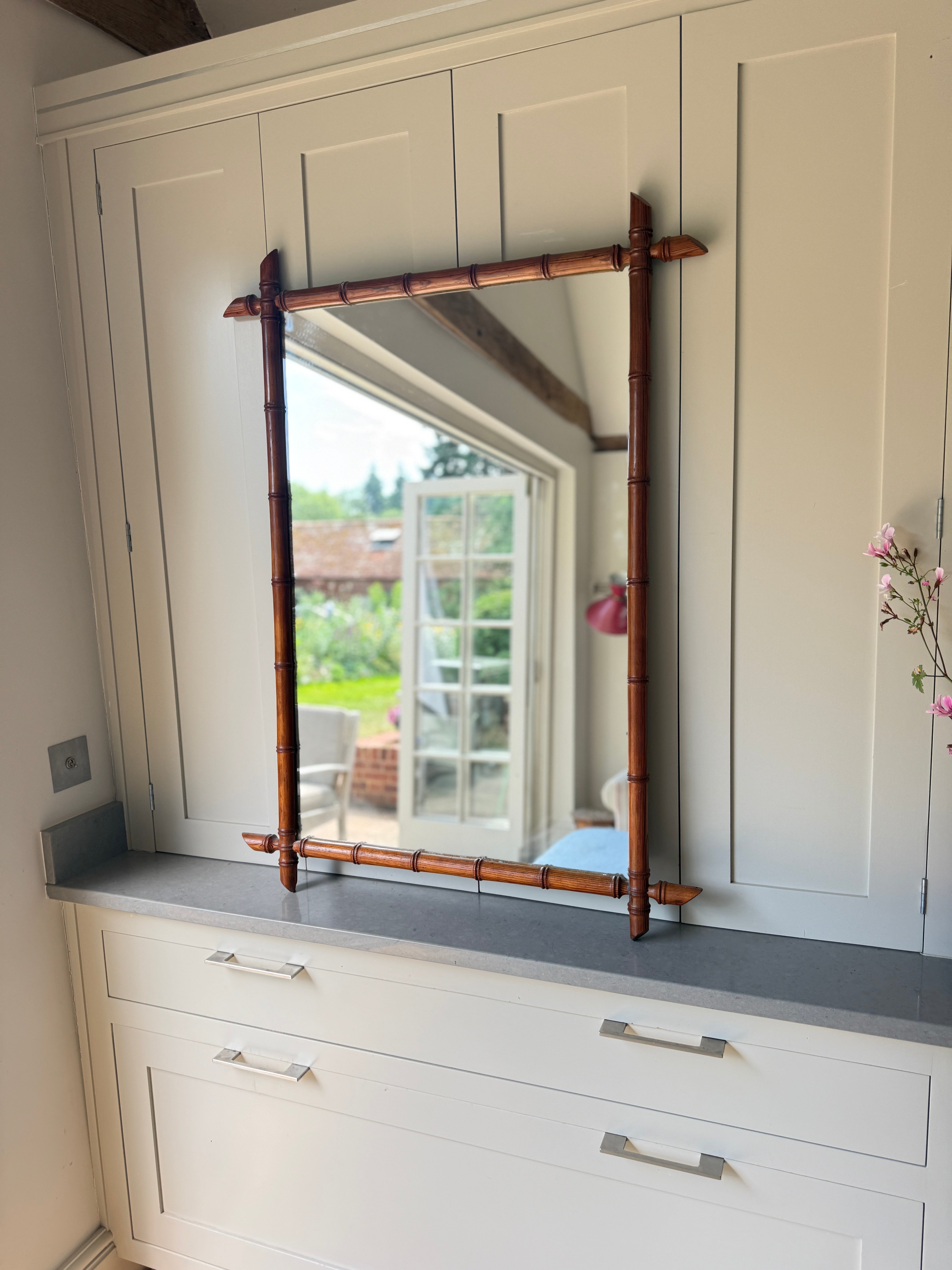 Extra Large French Faux Bamboo Mirror (108cm by 79cm)
