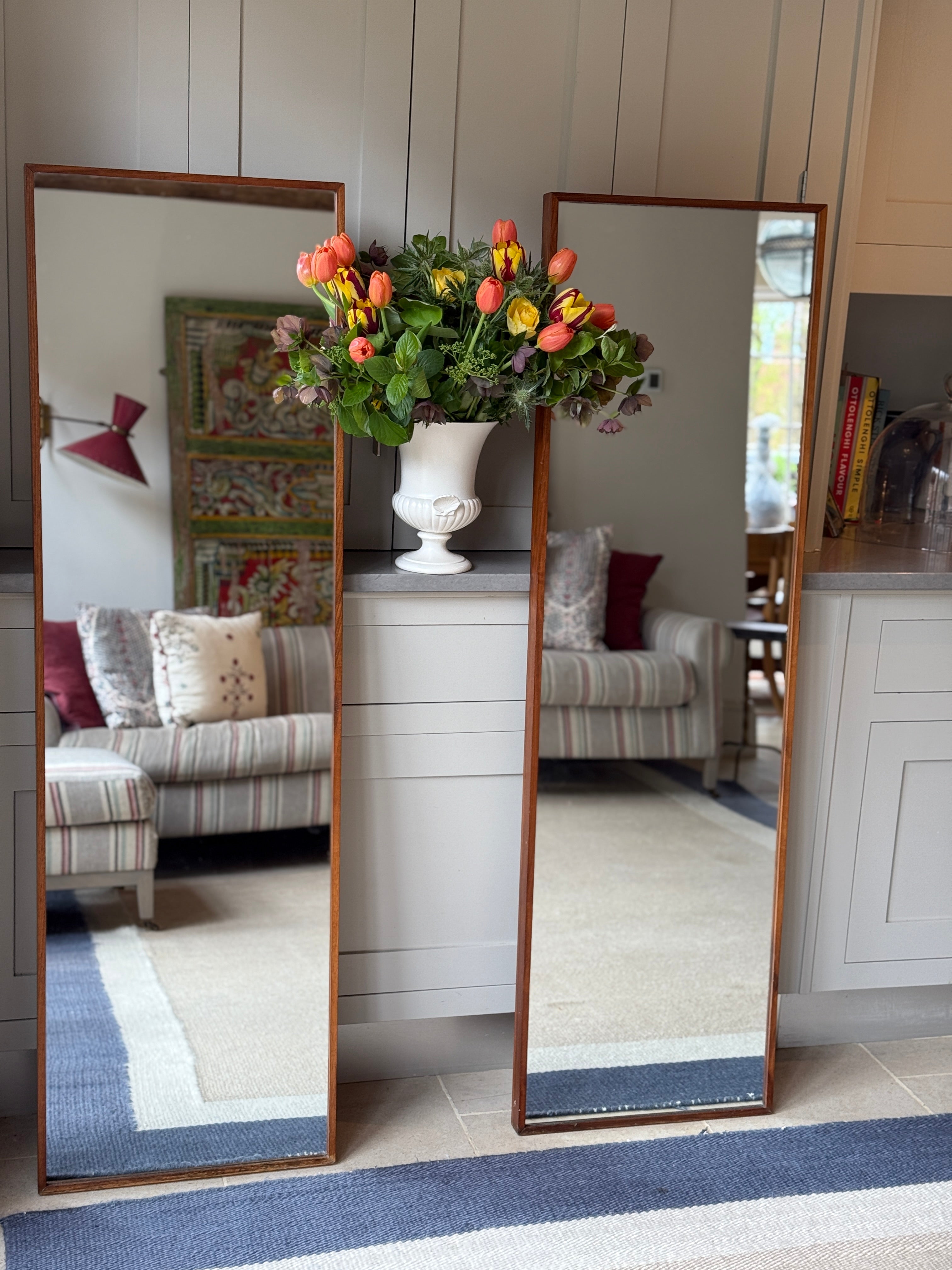 Pair of Mid Century Teak Mirrors