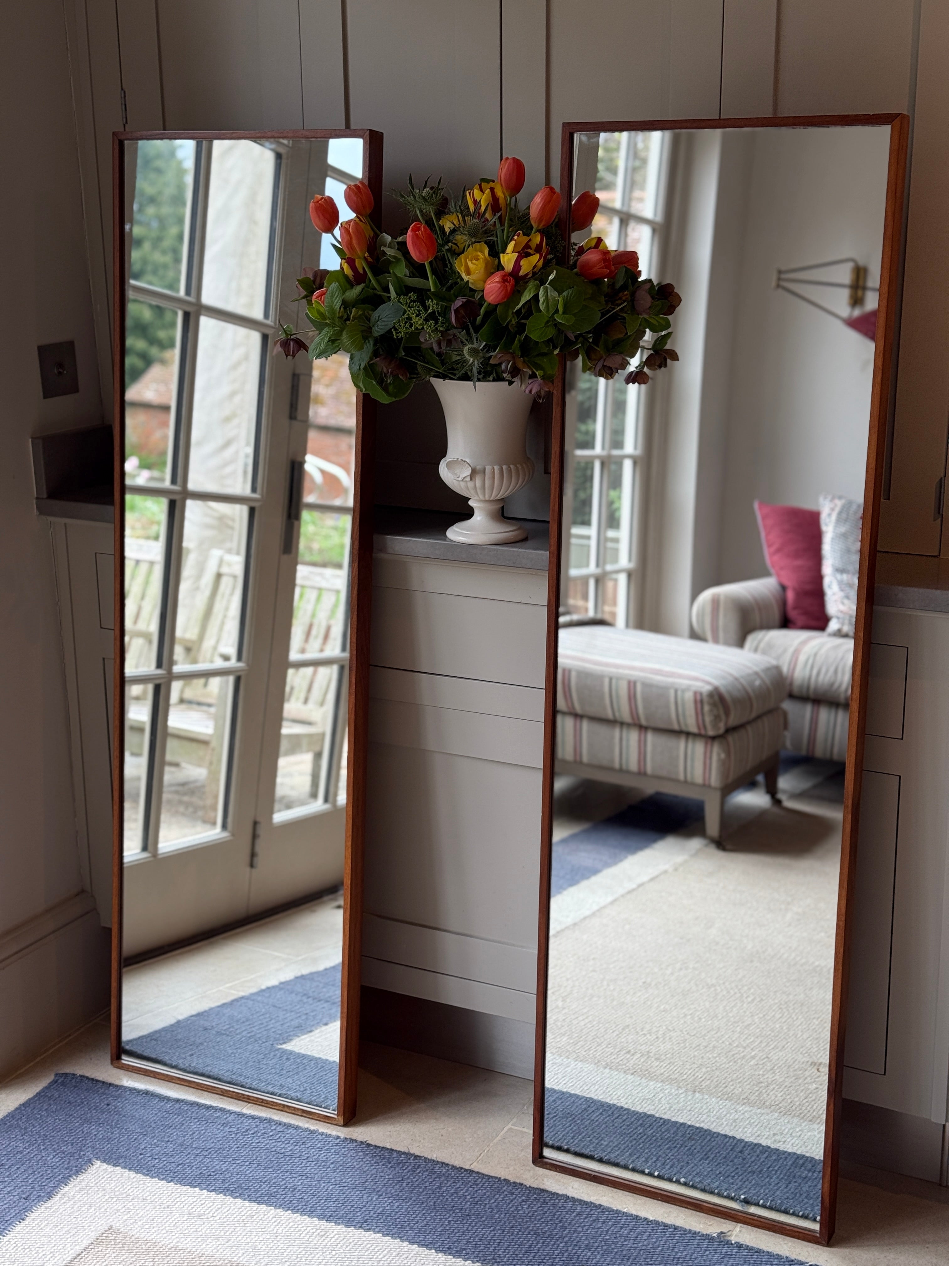 Pair of Mid Century Teak Mirrors