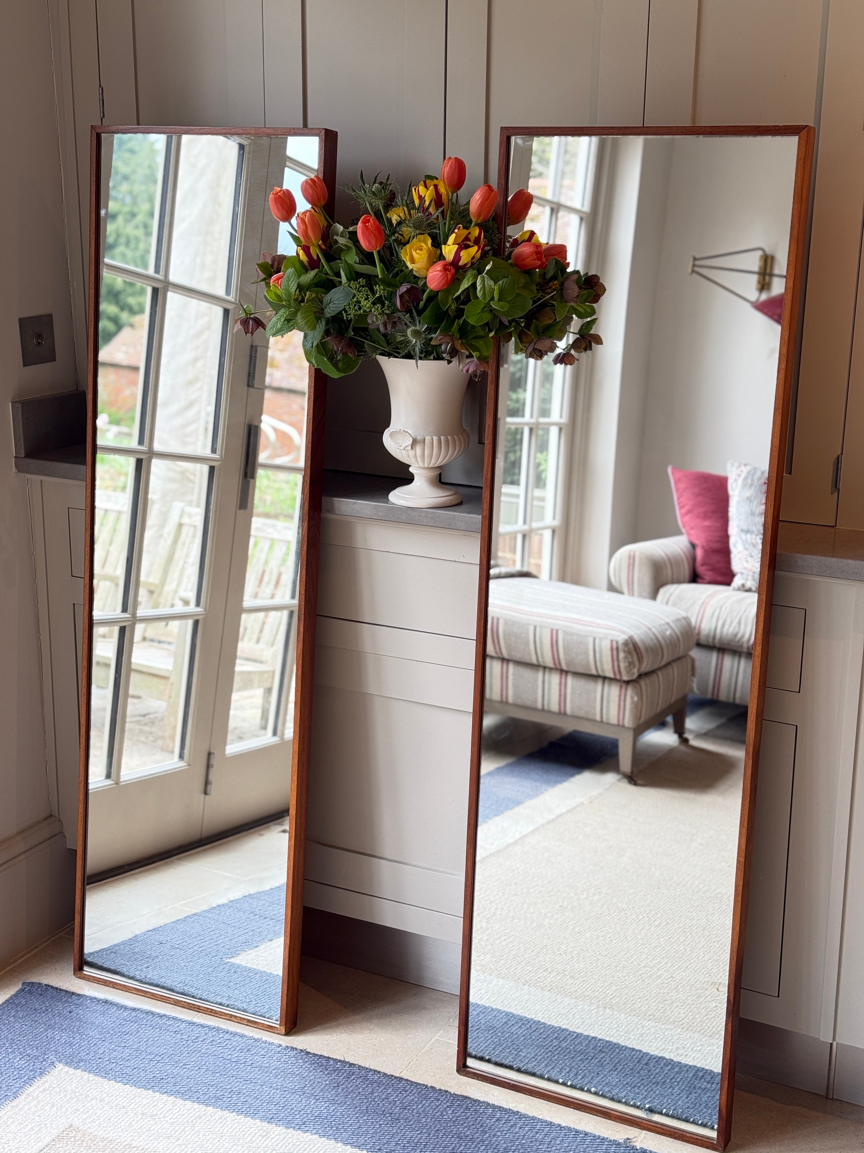 Pair of Mid Century Teak Mirrors