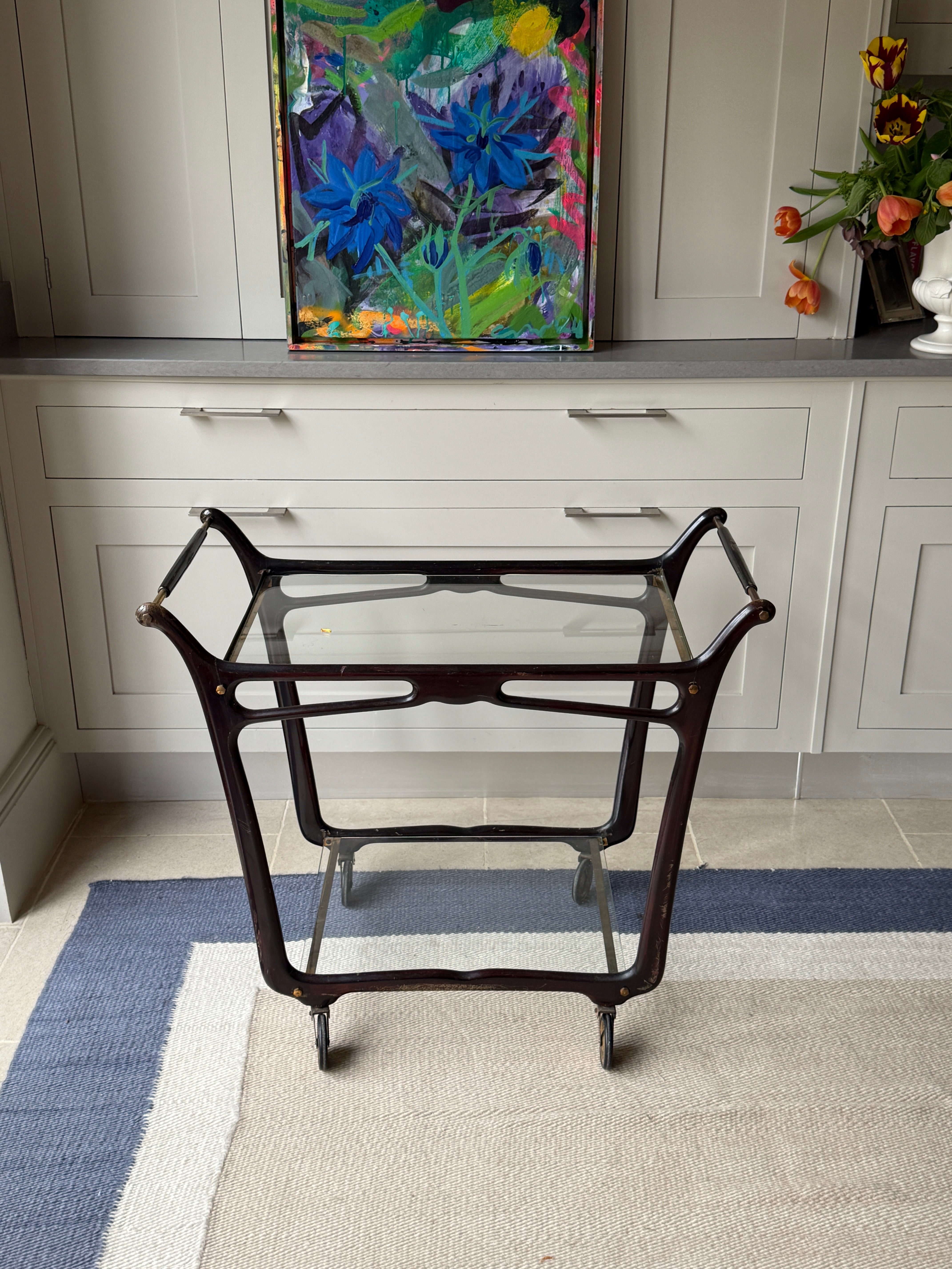 Mid Century Bar Trolley in manner of Cesare Lacca