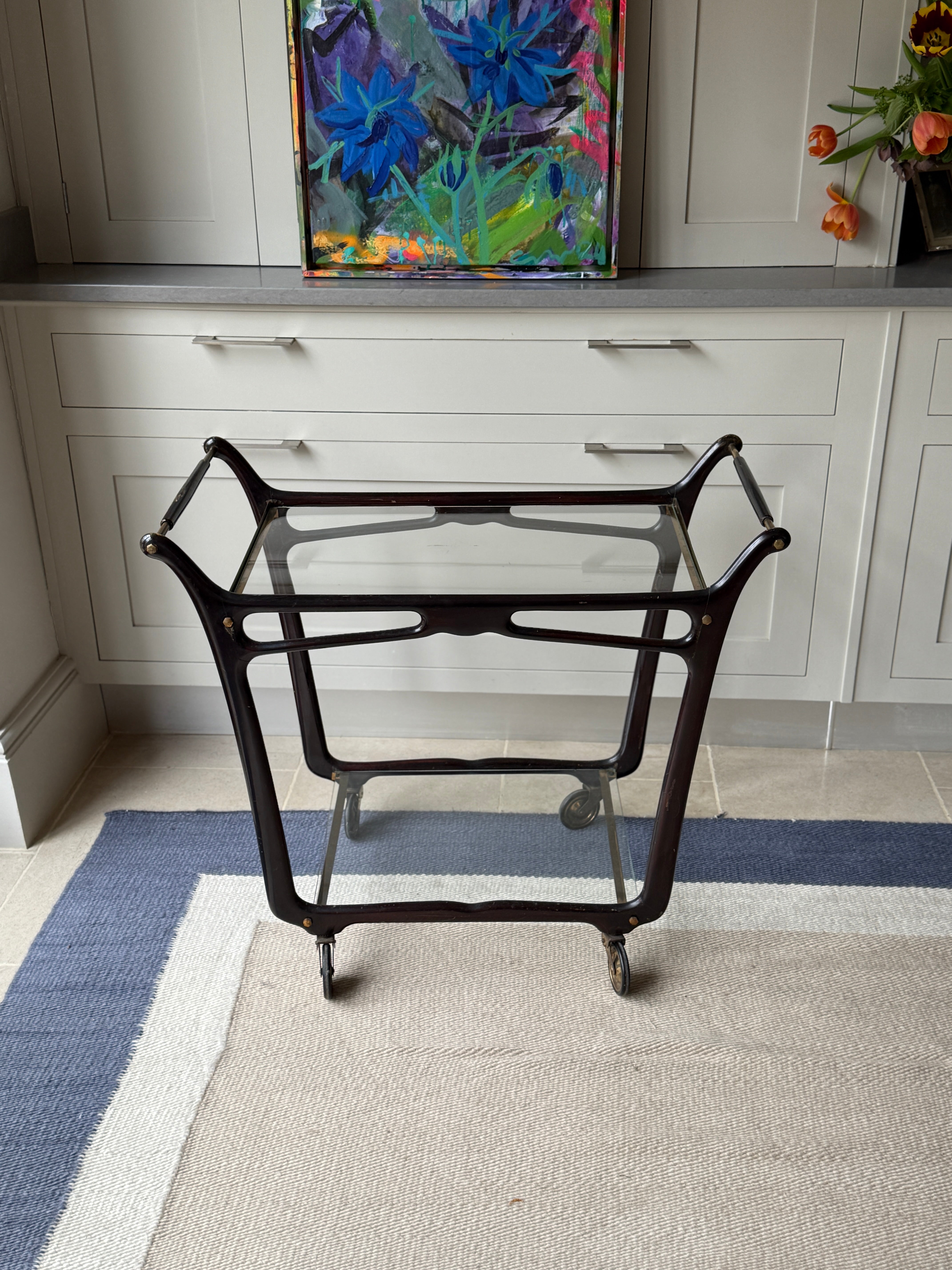 Mid Century Bar Trolley in manner of Cesare Lacca