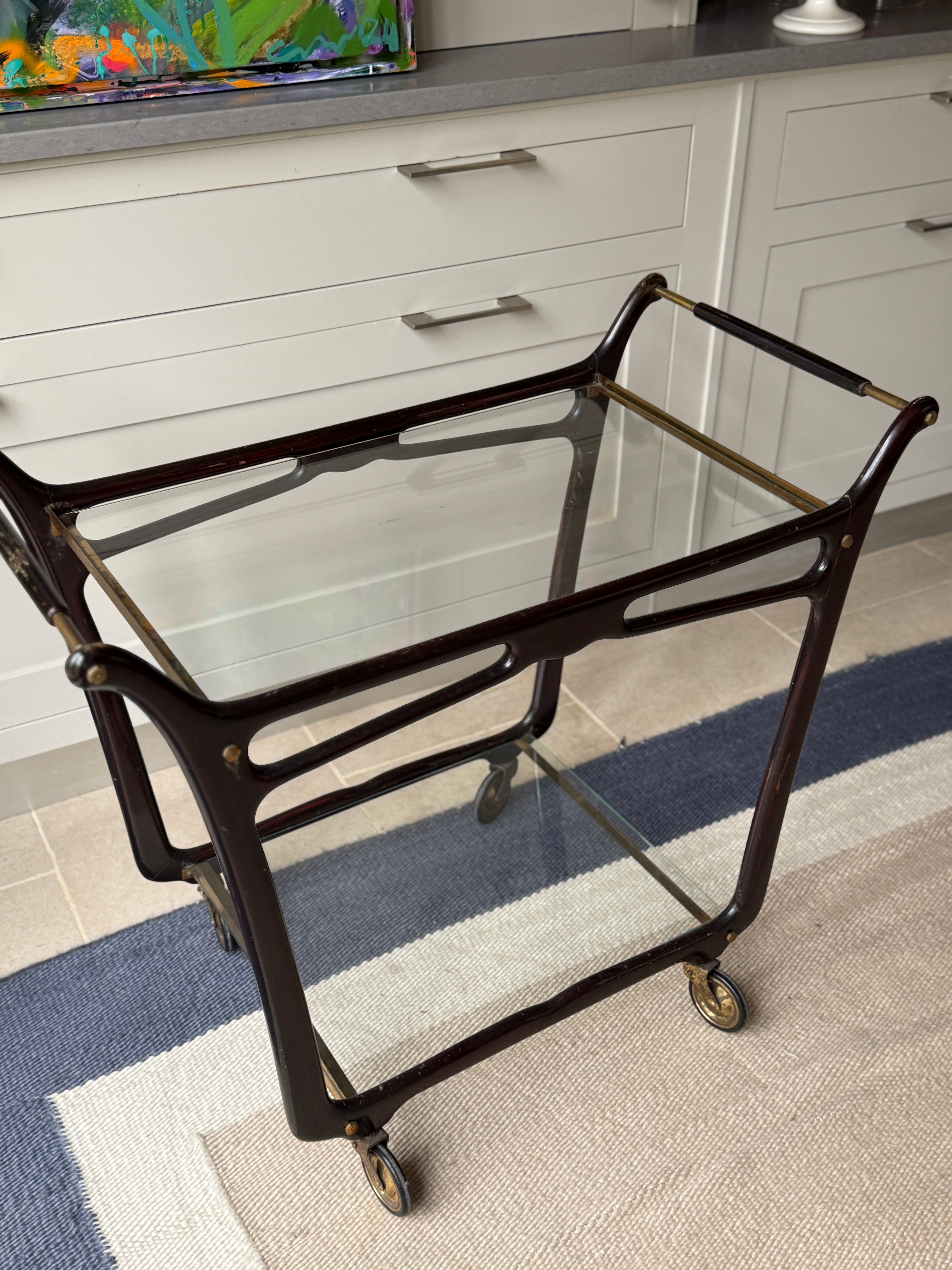 Mid Century Bar Trolley in manner of Cesare Lacca