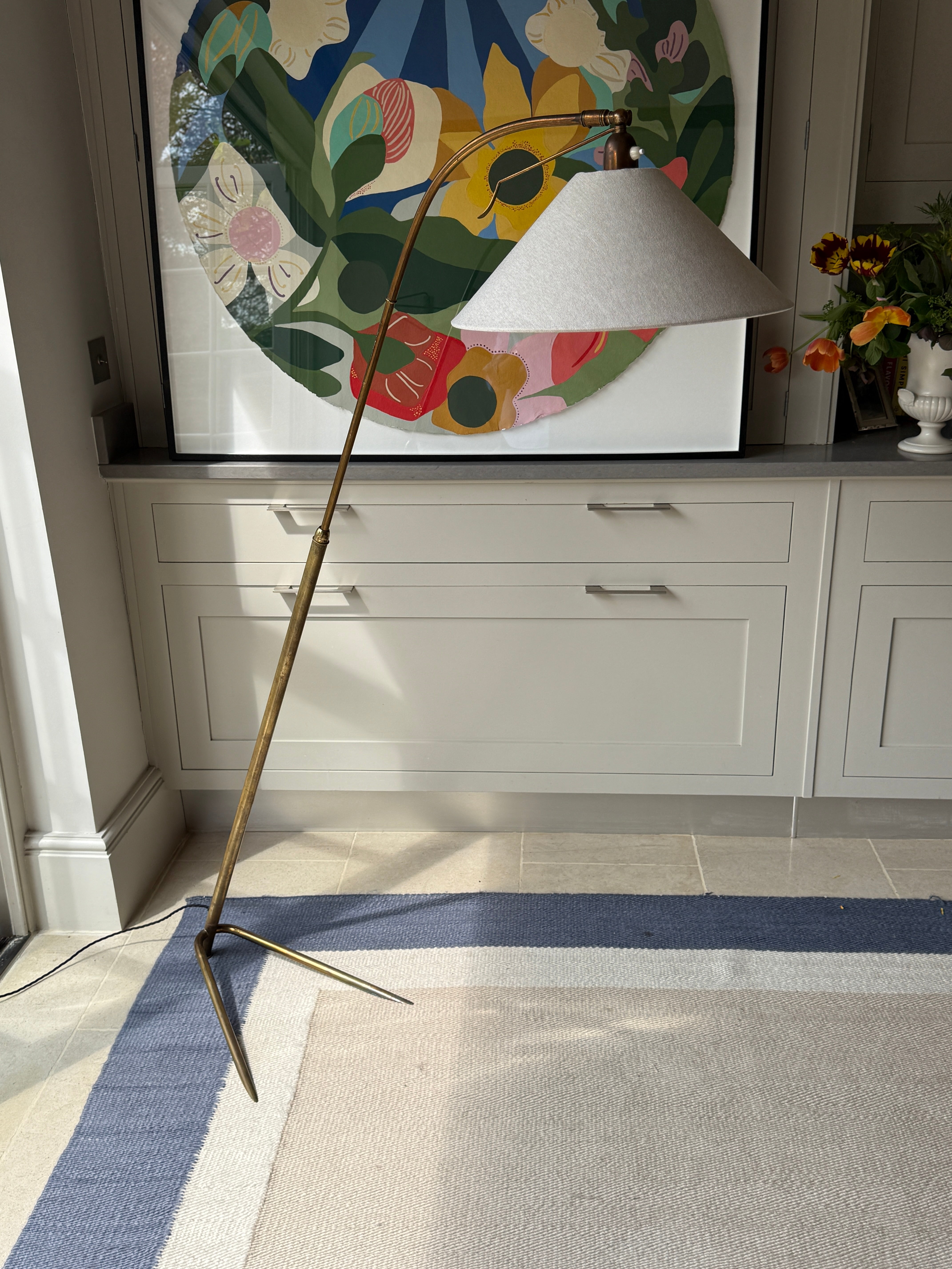 Brass 50s Tripod Italian Floor lamp