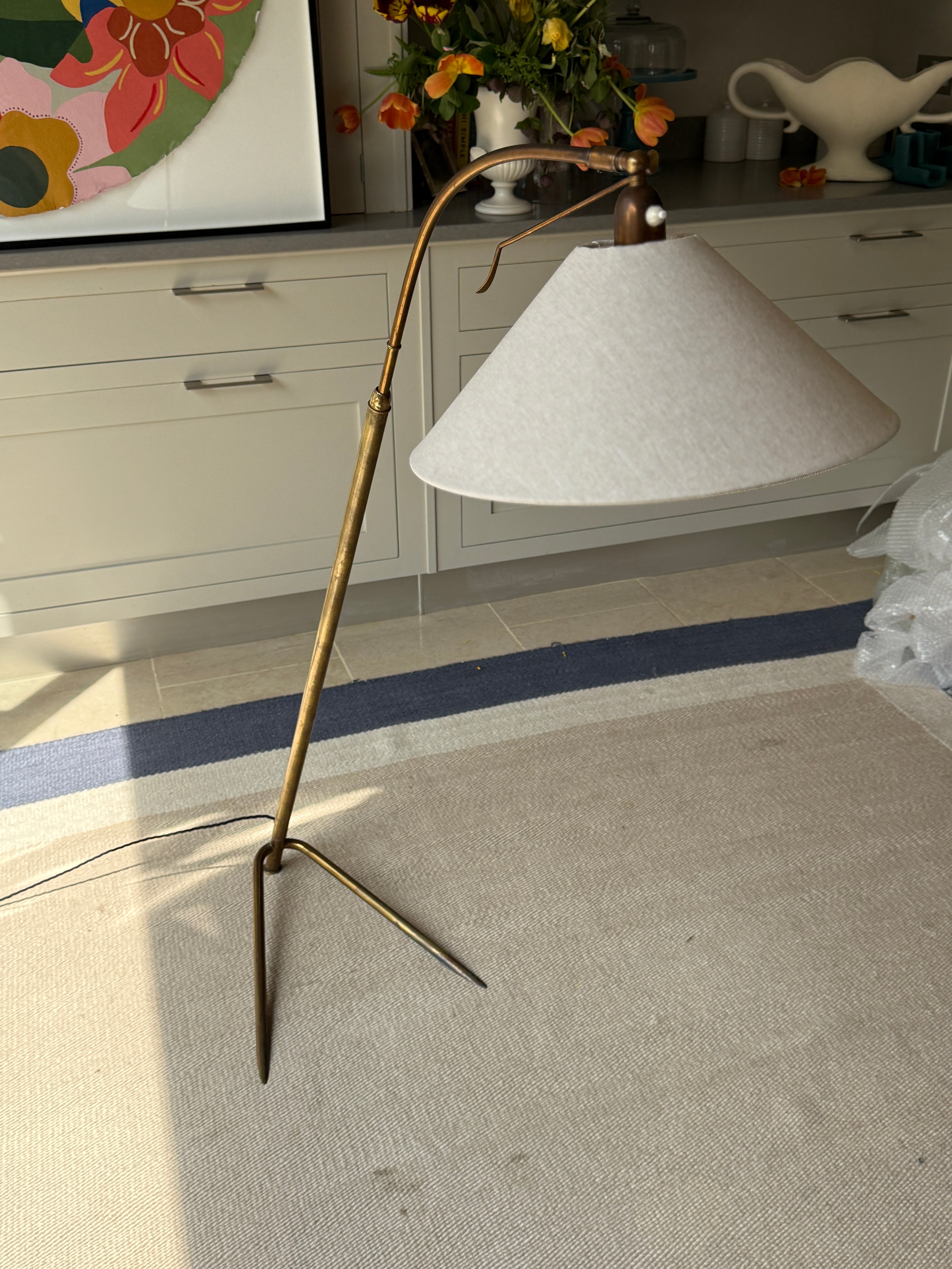 Brass 50s Tripod Italian Floor lamp