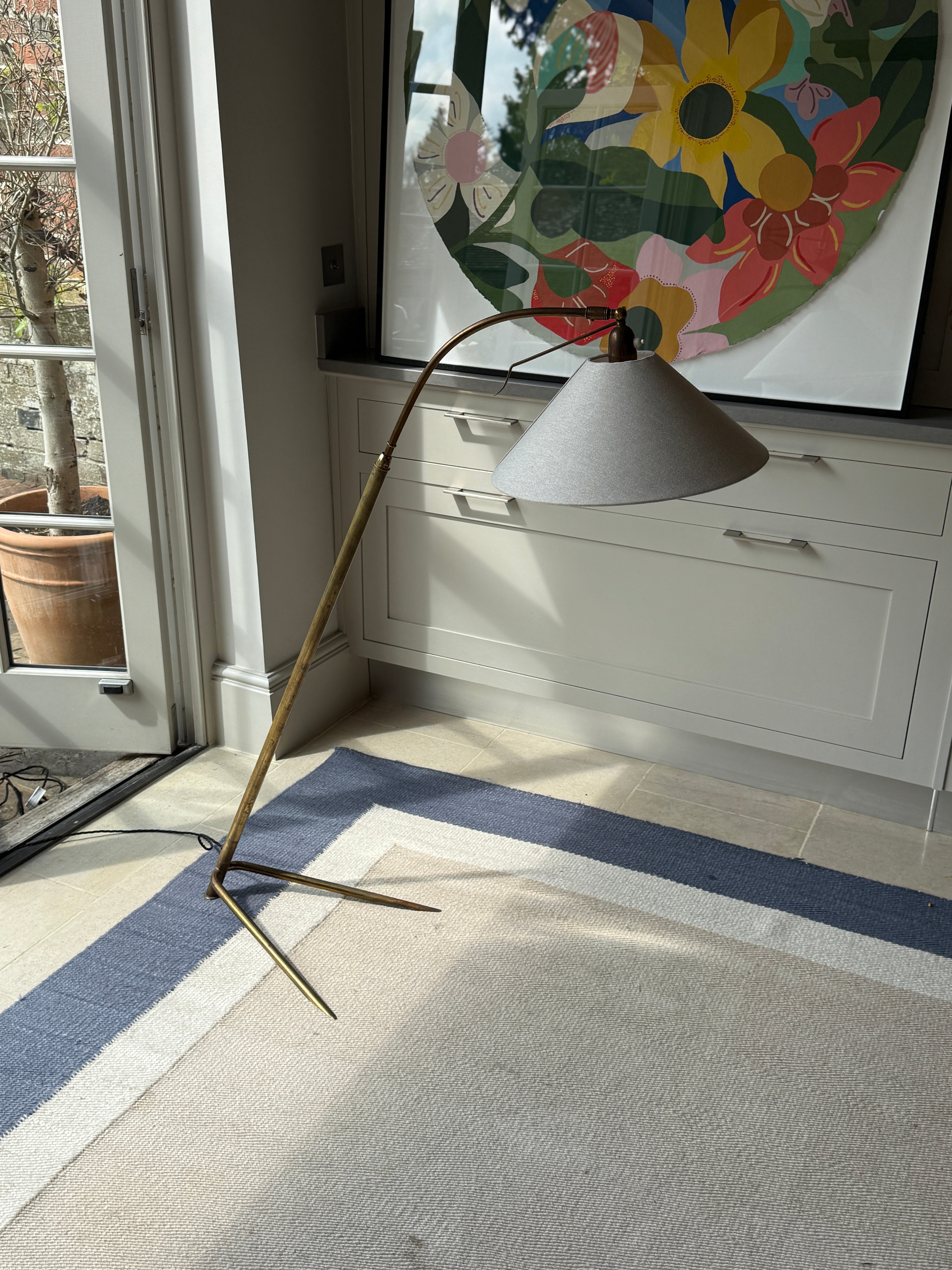 Brass 50s Tripod Italian Floor lamp
