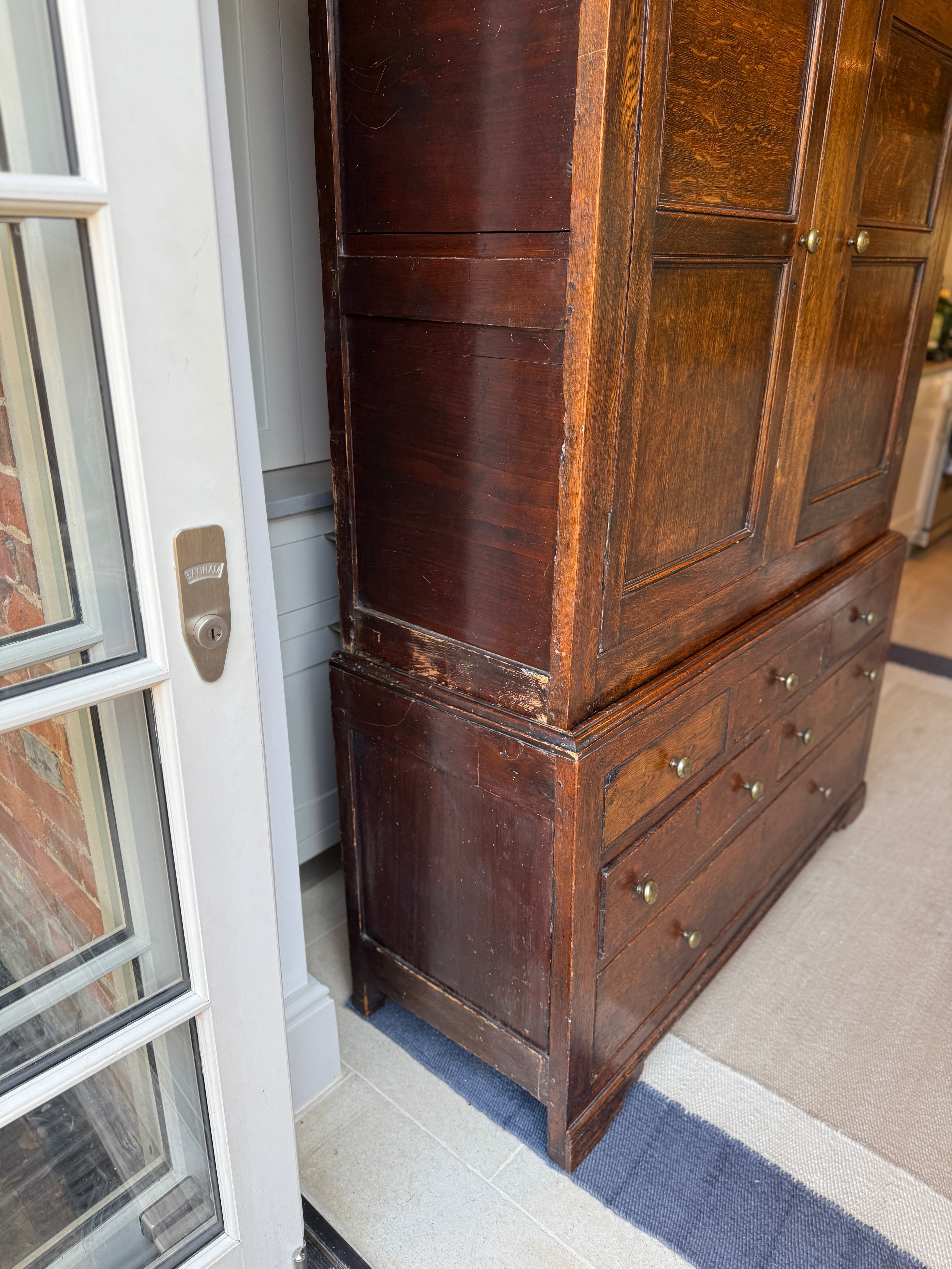 Early 19th Century English Oak Cupboard on Chest