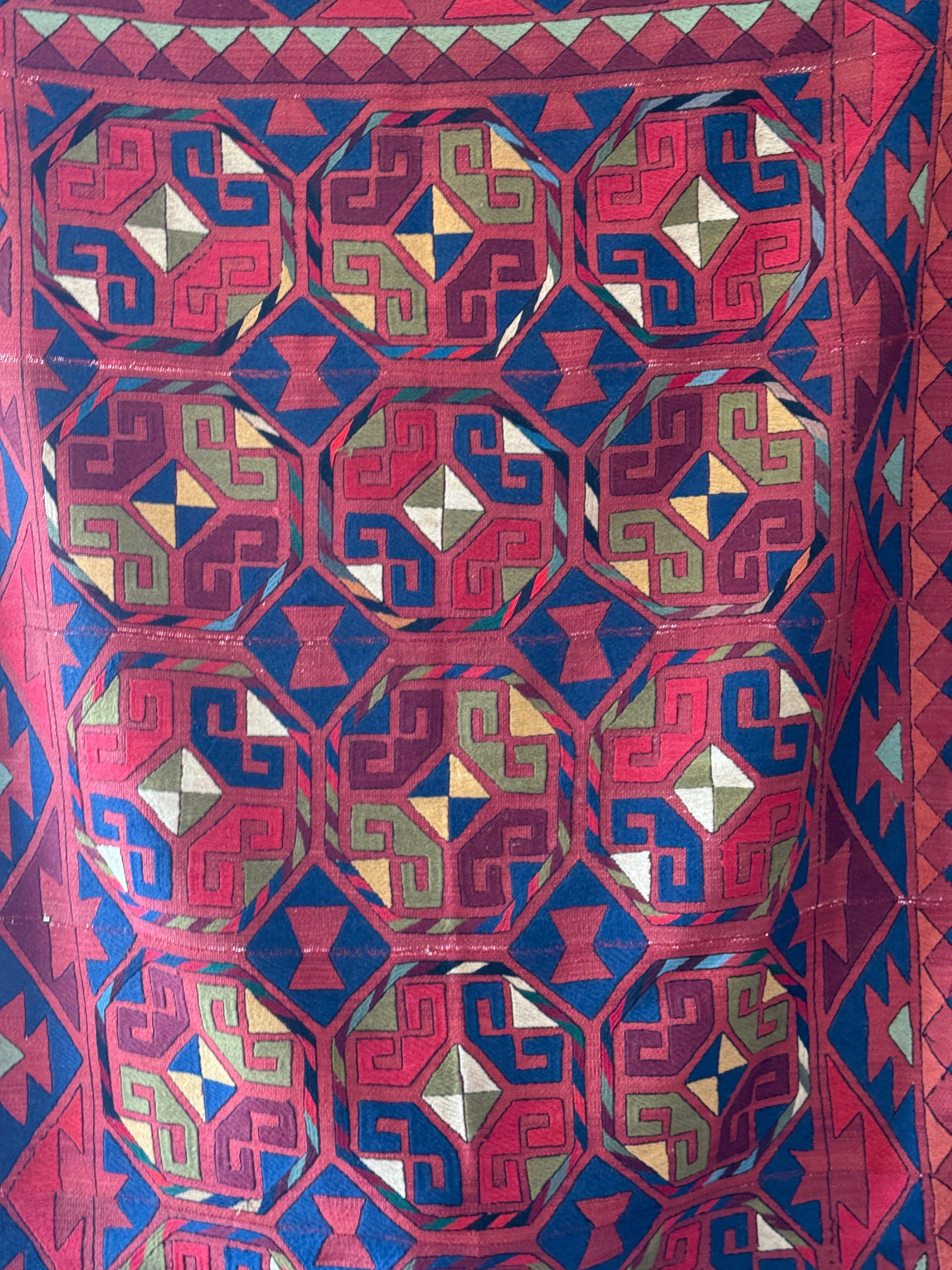 Vintage Uzbek Flatweave Rug