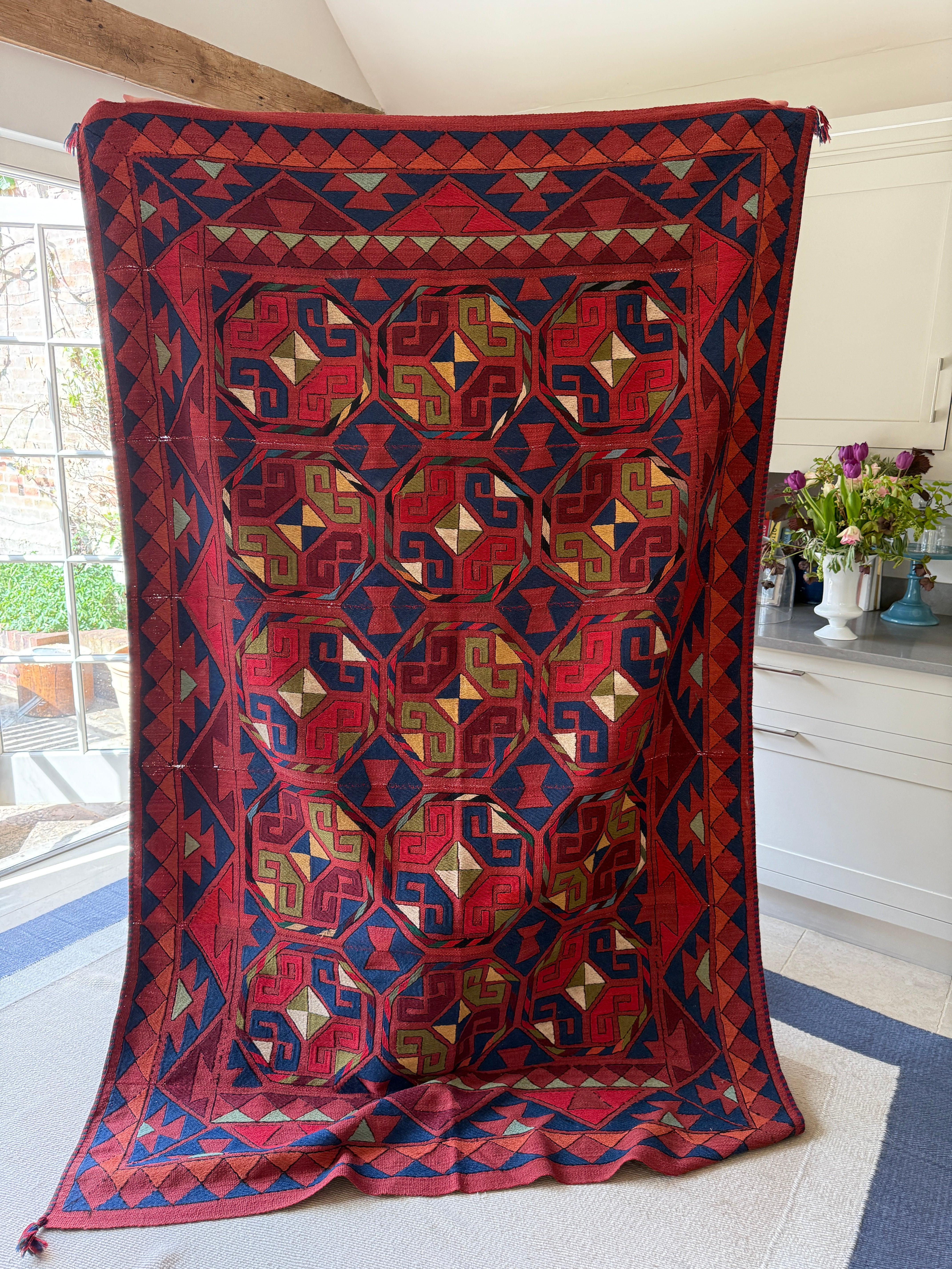 Vintage Uzbek Flatweave Rug