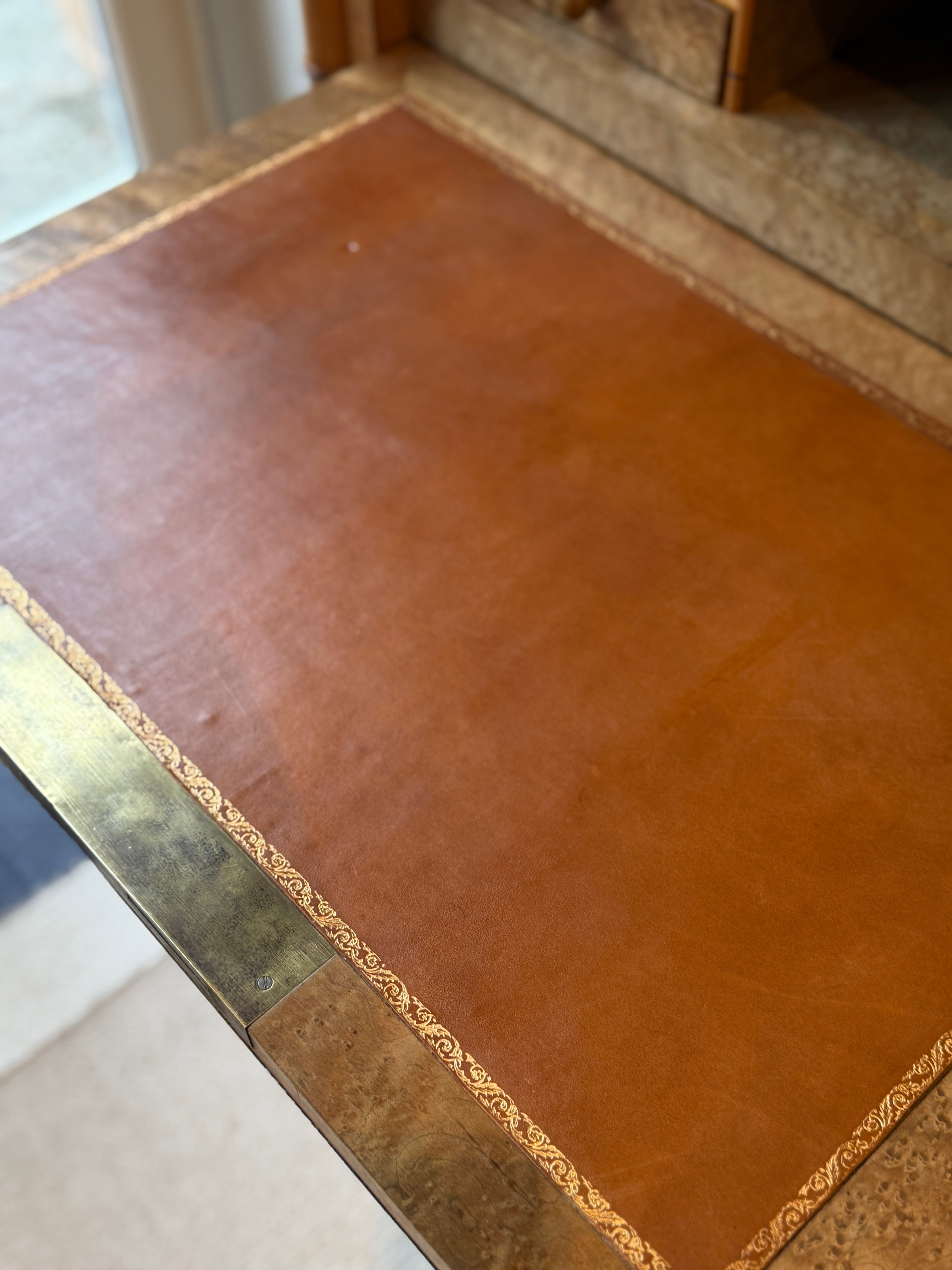 Faux Bamboo Secretaire in Maple and Cherry with Marble Top