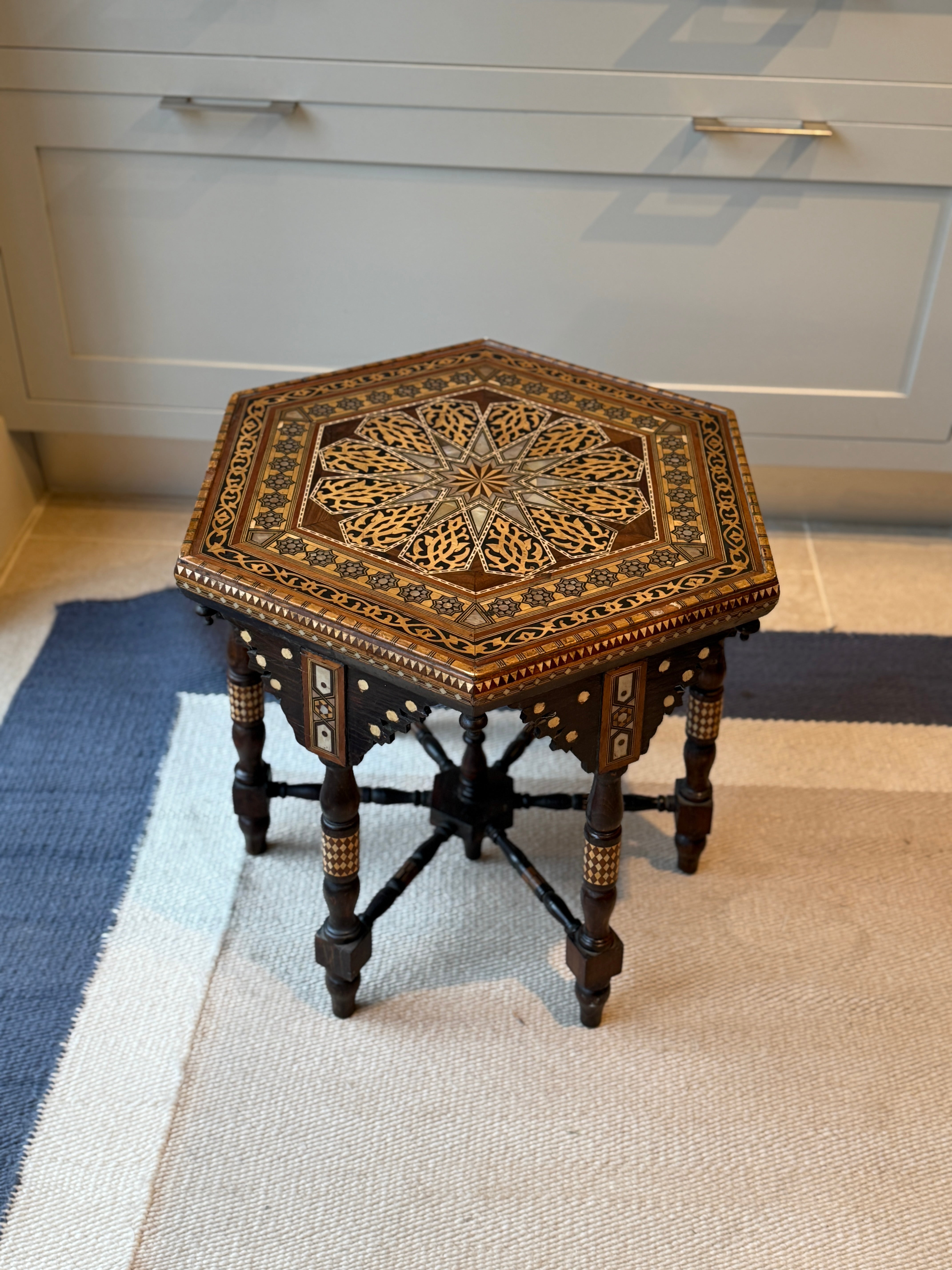 1920s Moroccan Hexagonal Table