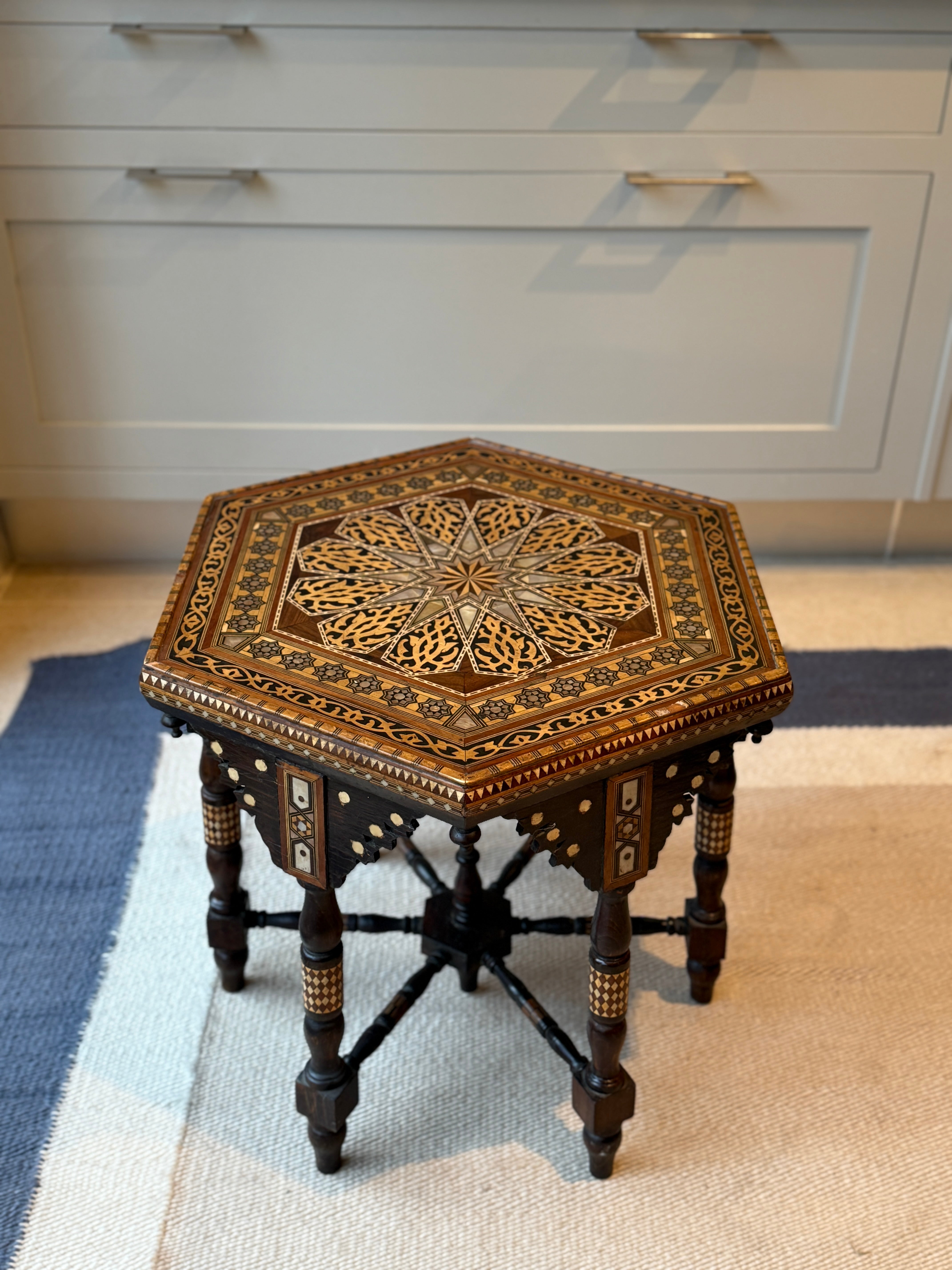 1920s Moroccan Hexagonal Table