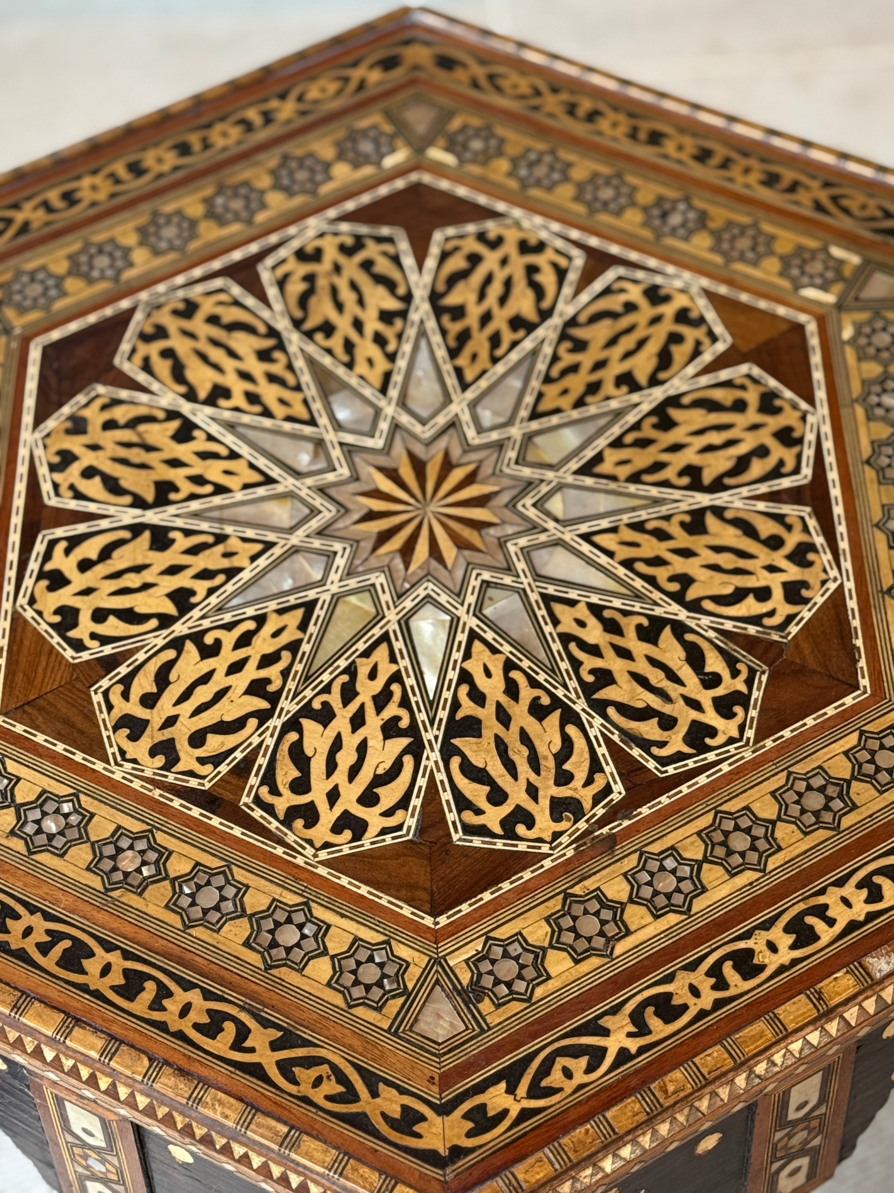 1920s Moroccan Hexagonal Table