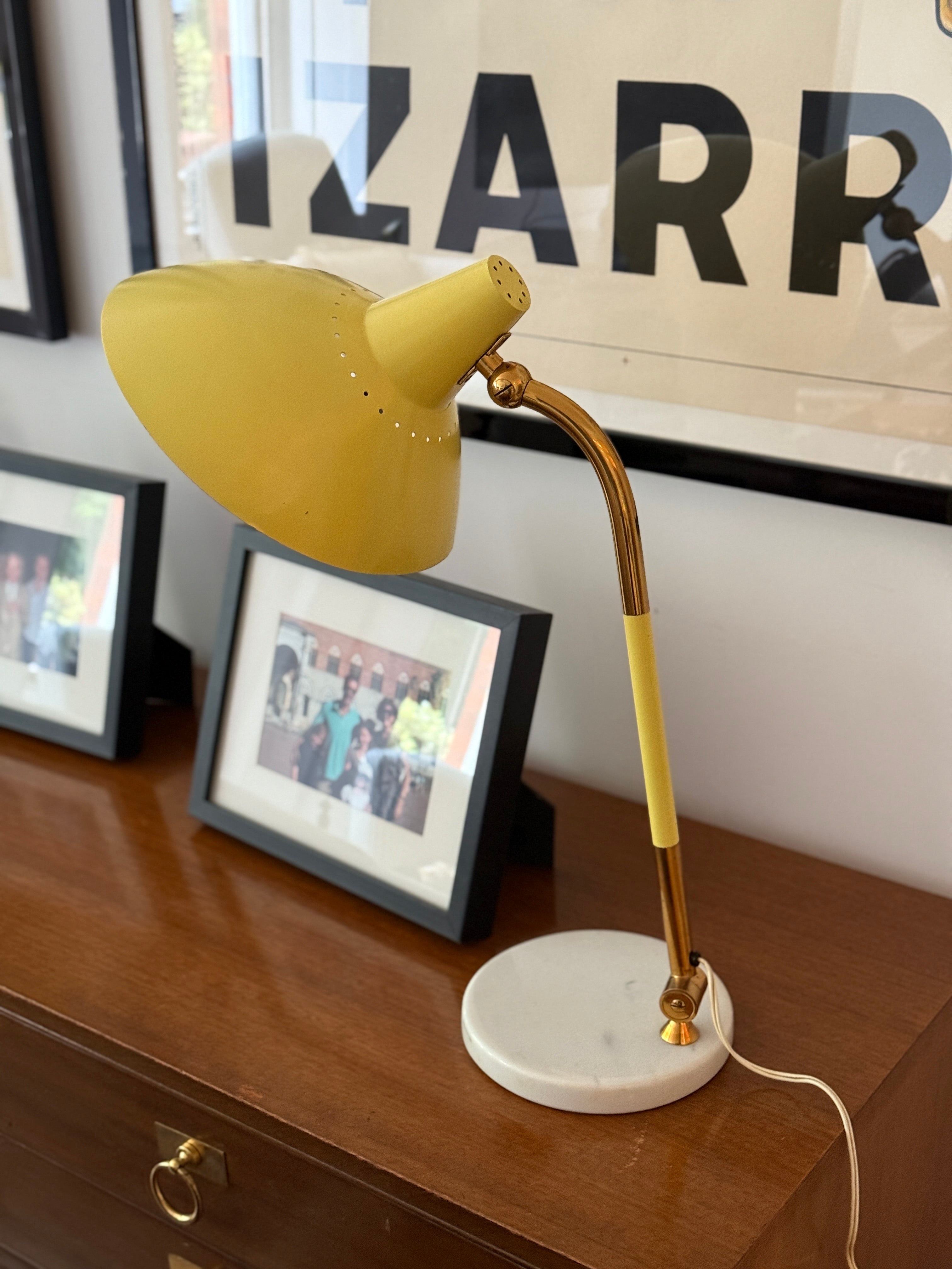 1950s Stilnovo Yellow Desk Lamp