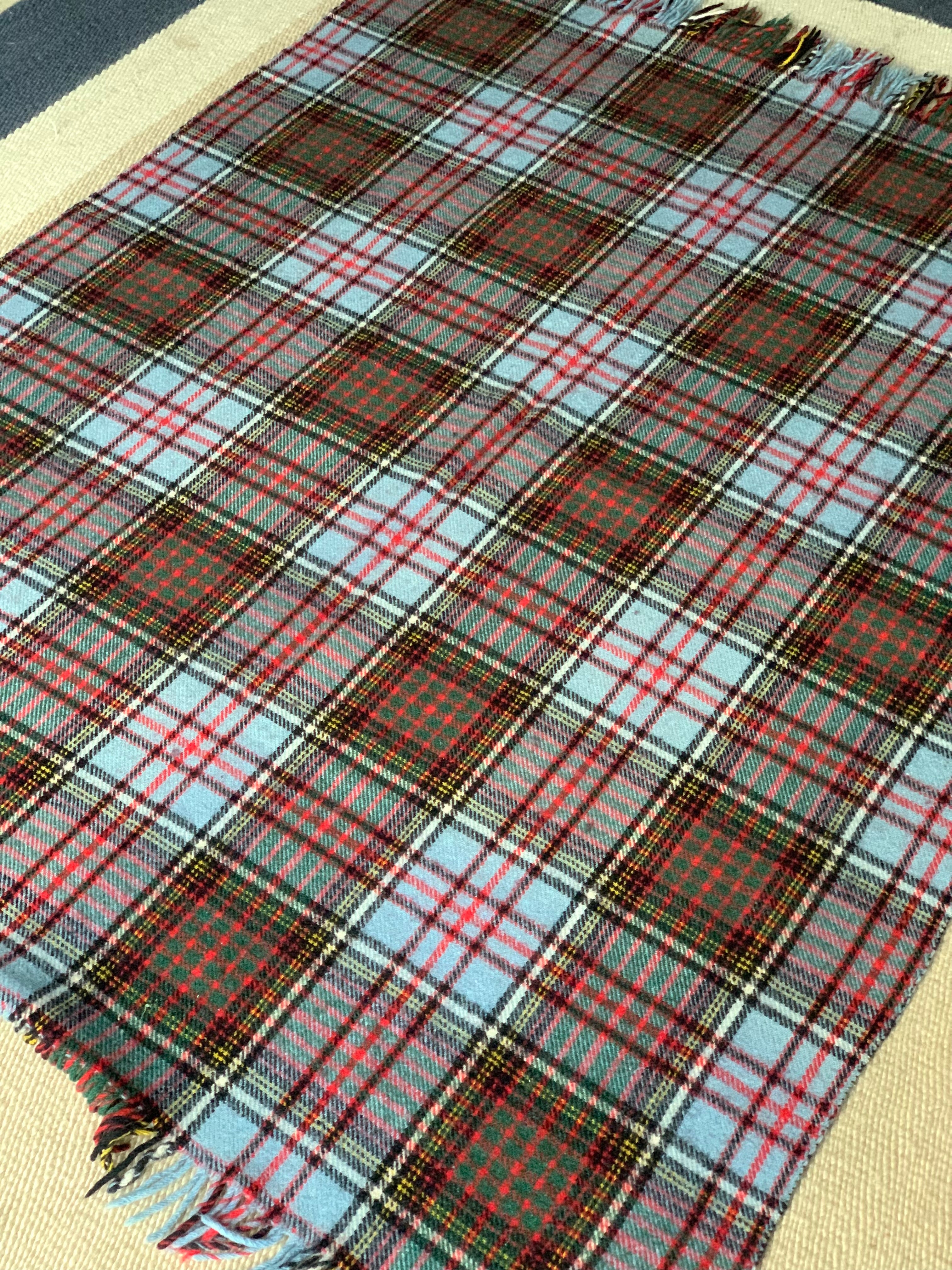 Scottish Red and Blue Tartan Blanket