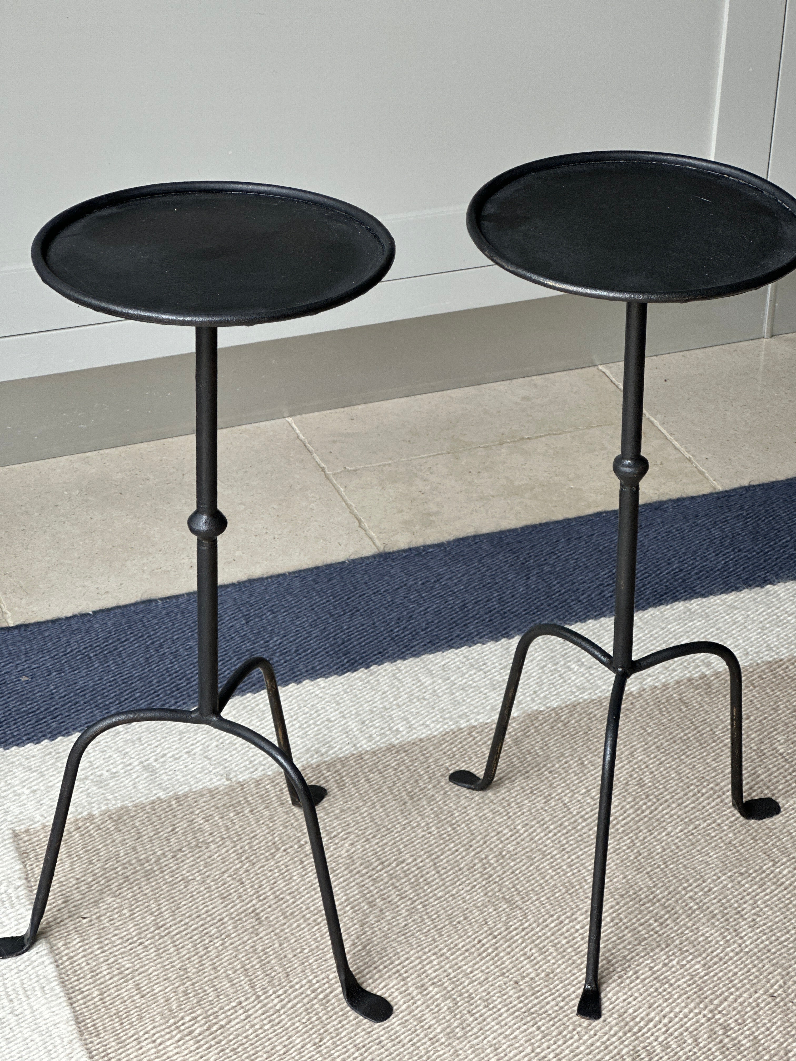 Pair of black martini tables