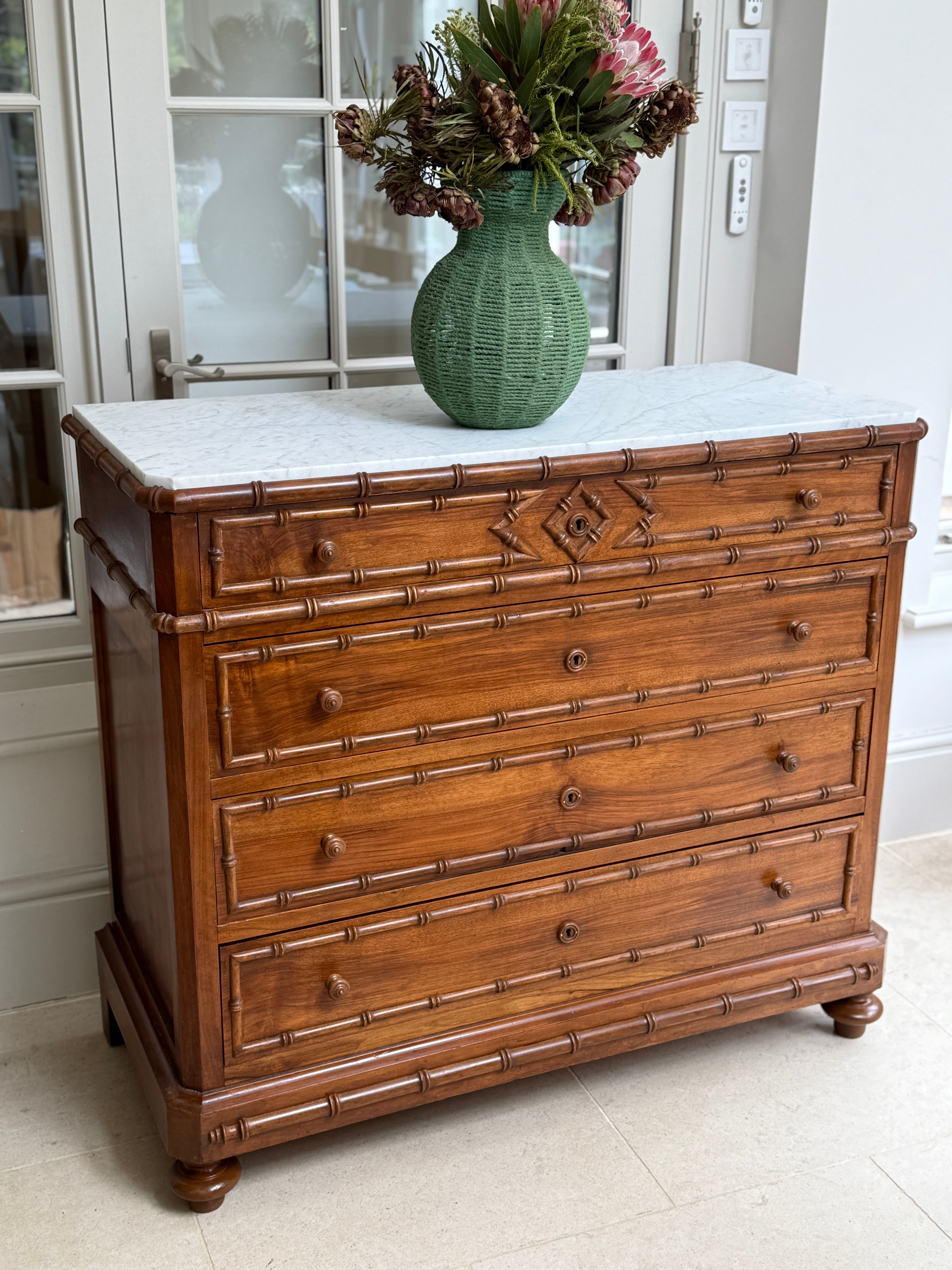 French Faux Bamboo Commode