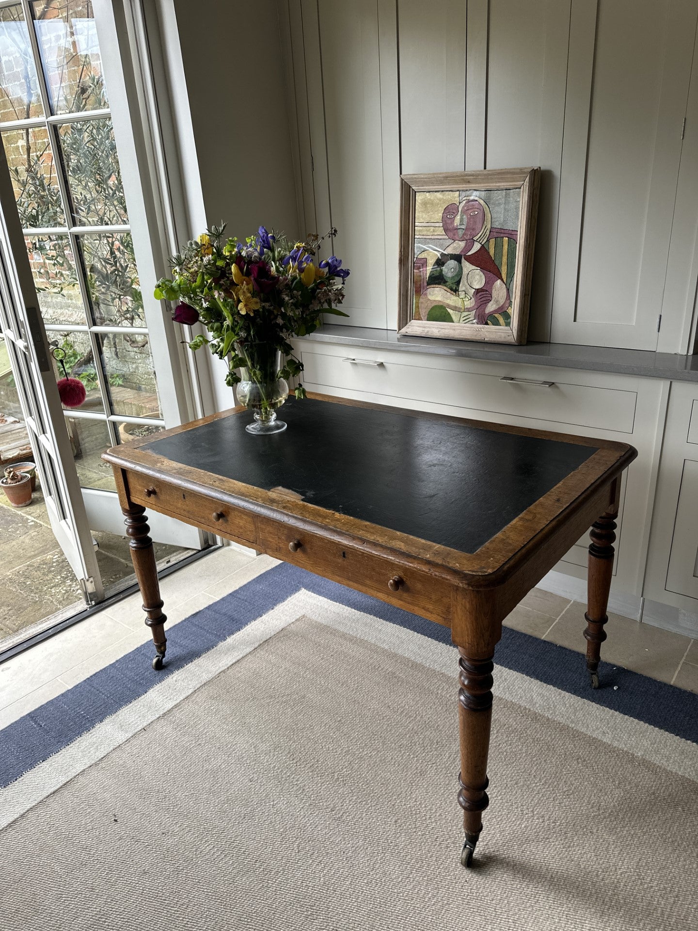 Oak Leather Top Desk