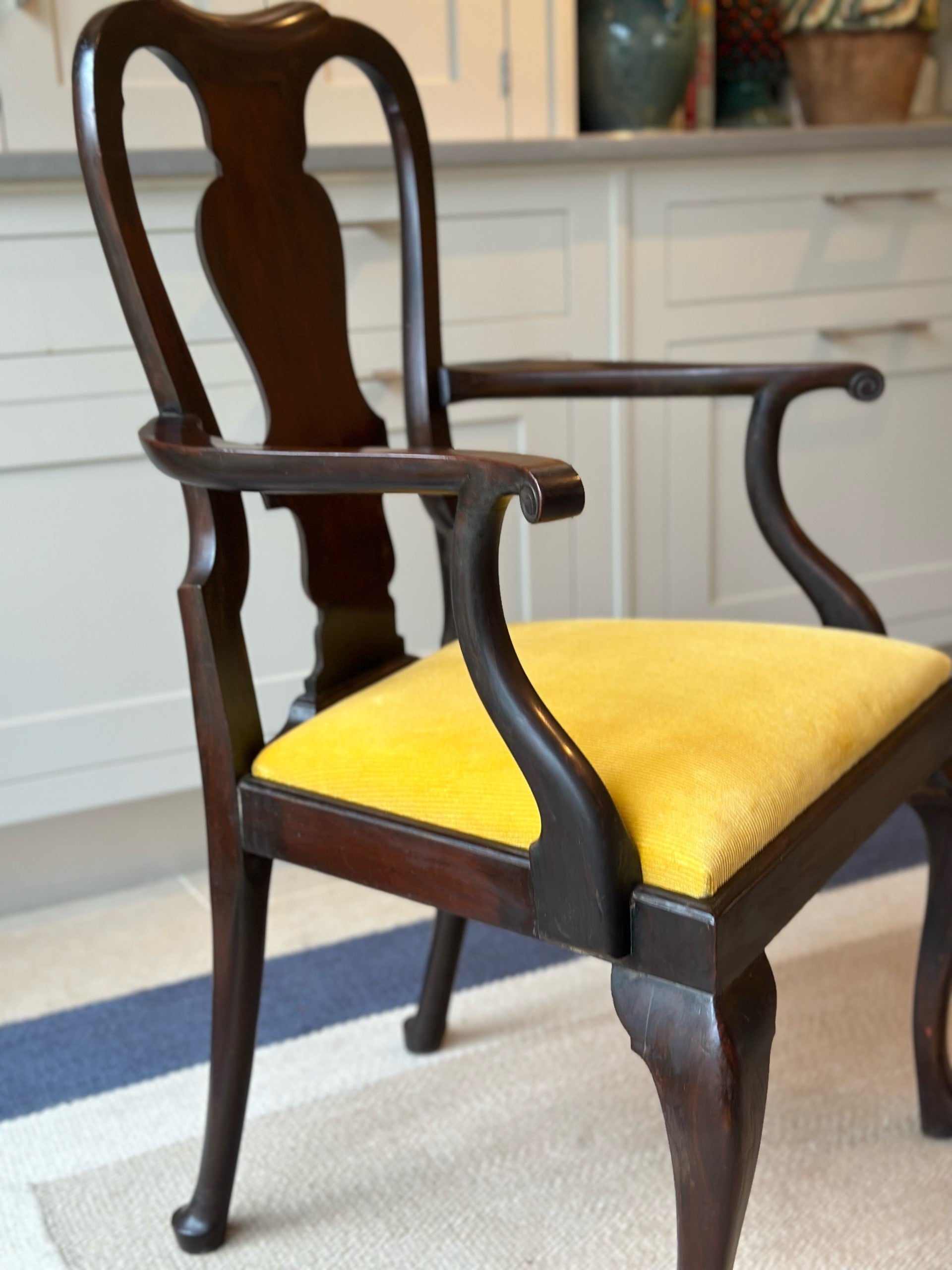 Super Set of 8 Queen Anne Walnut Dining Chairs