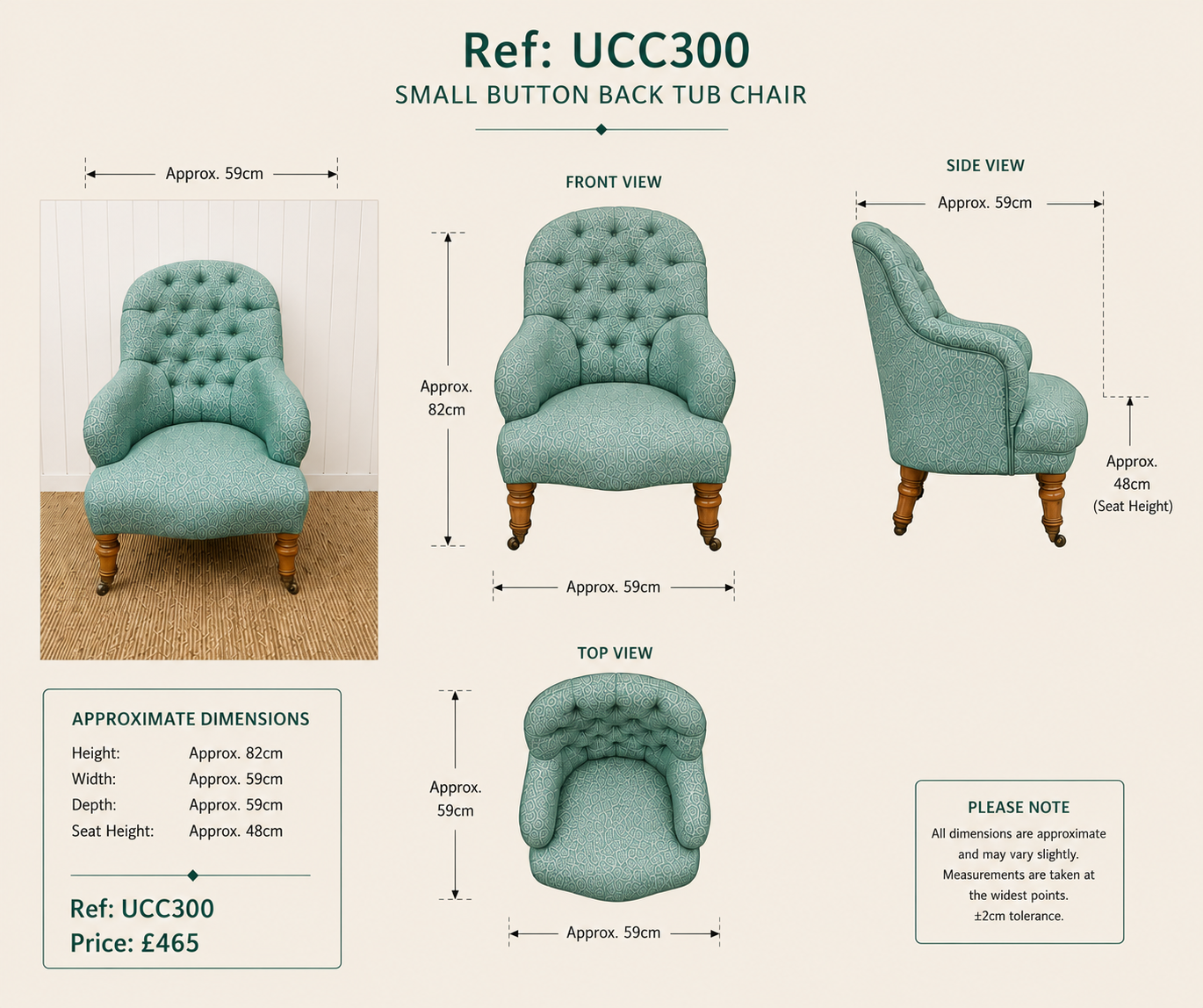Small Button Back Tub Chair
