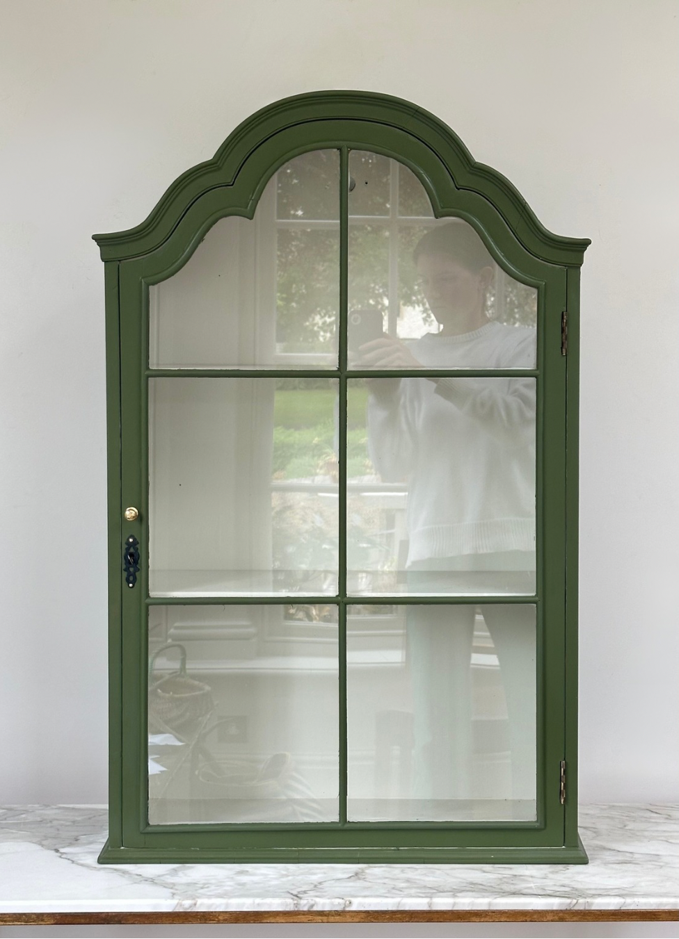 Small Astral Glazed Painted Wall Cabinet