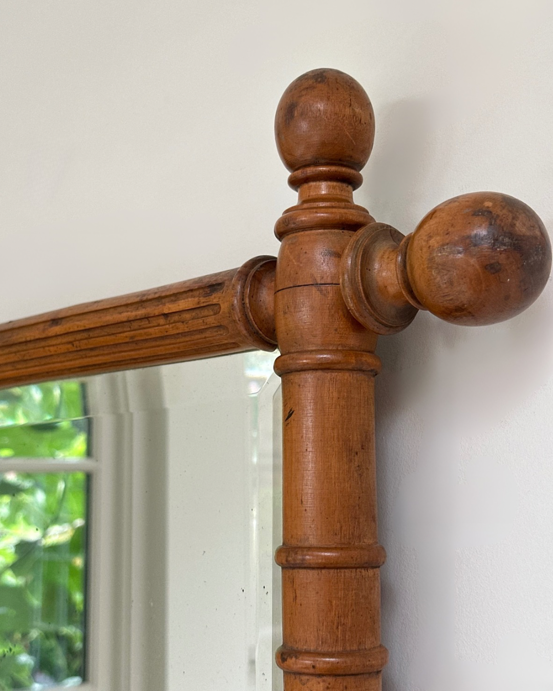 French Oak Wooden Mirror