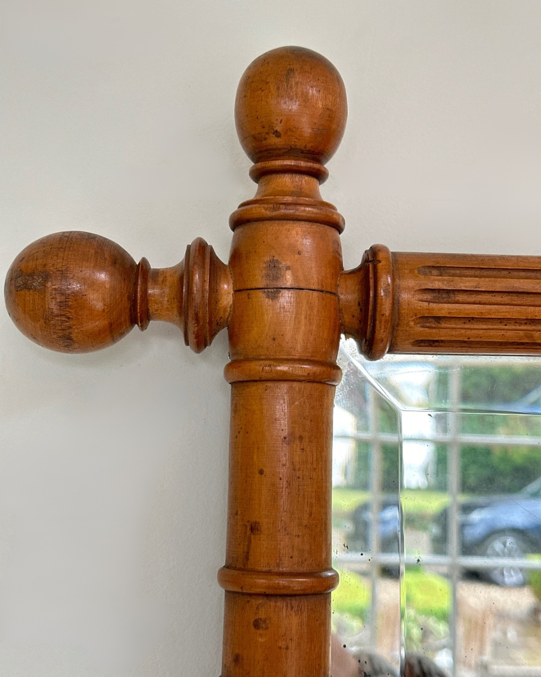 French Oak Wooden Mirror