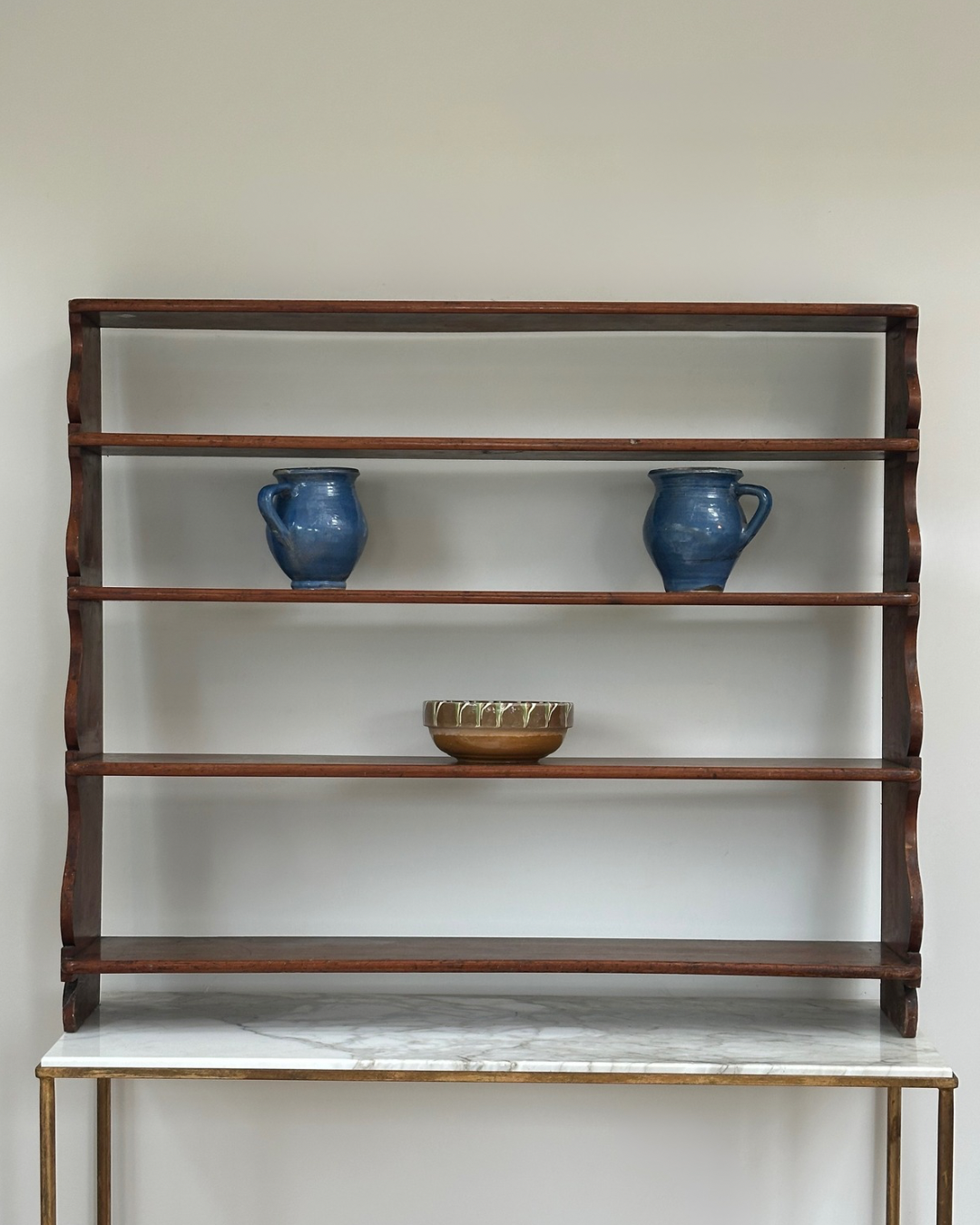 Mahogany Waterfall Wall Shelf