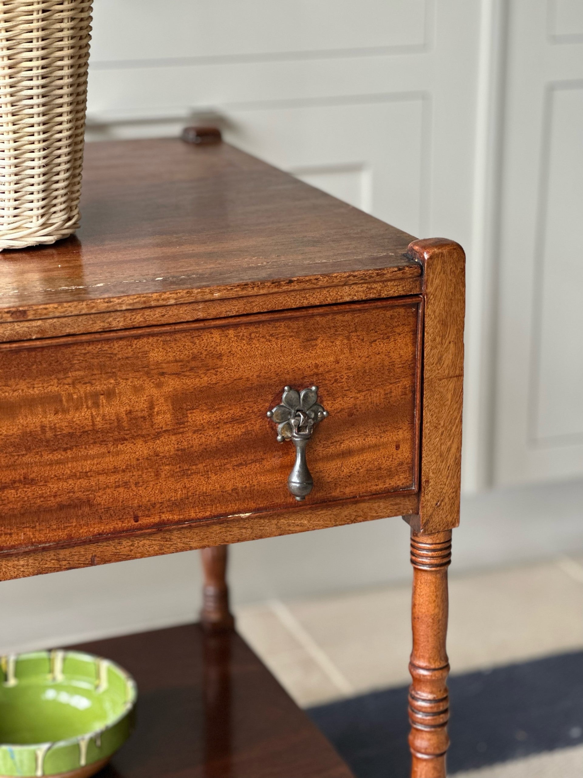 Mahogany Georgian Side Table with Drawer and Shelf