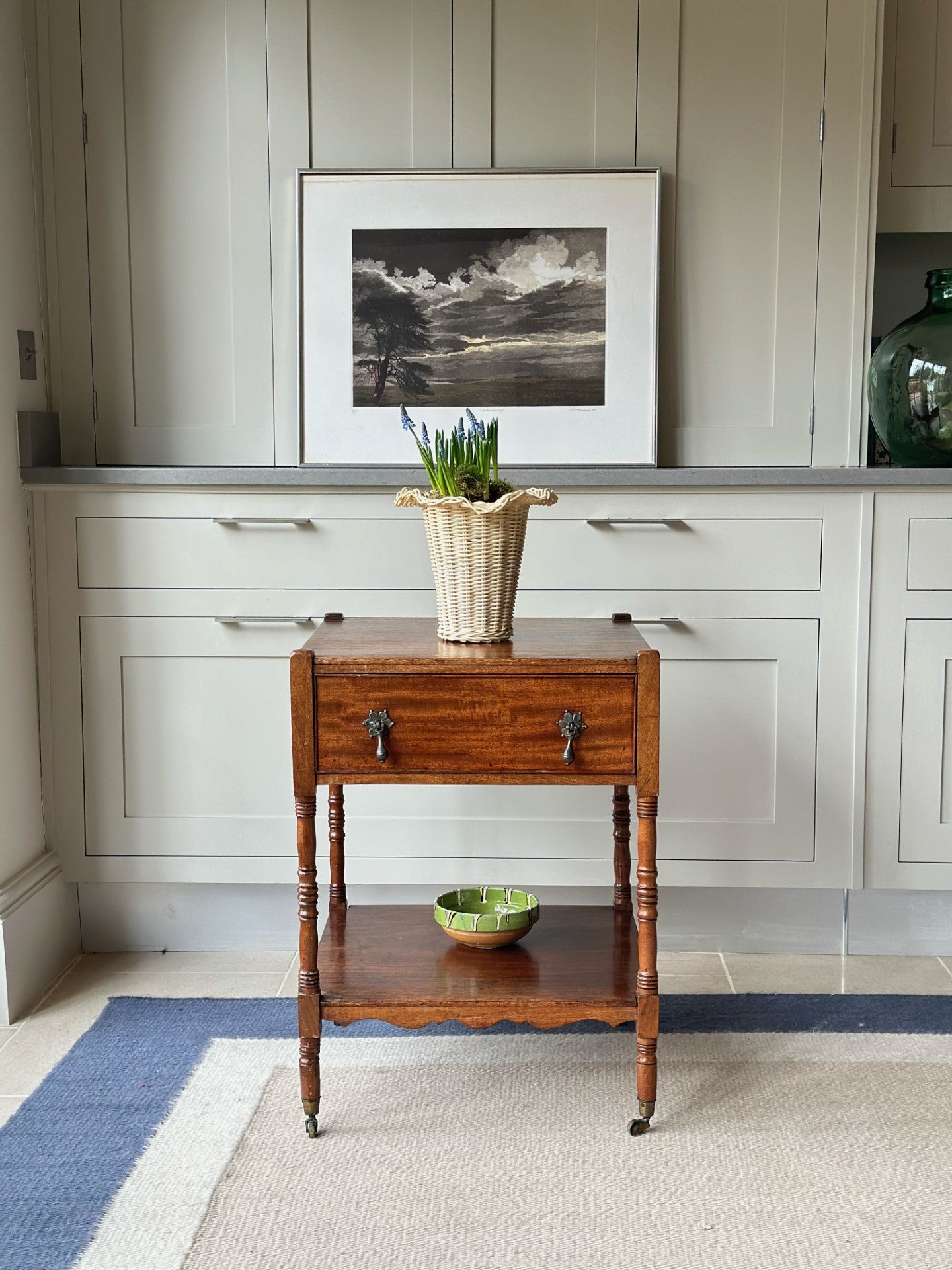 Mahogany Georgian Side Table with Drawer and Shelf