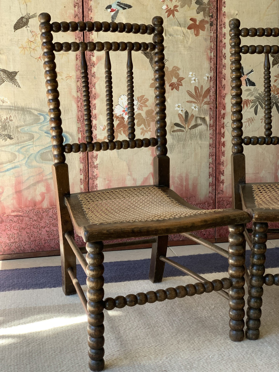SALE* Pair of Bobbin and Cane Nursing Chairs Litten Tree Antiques
