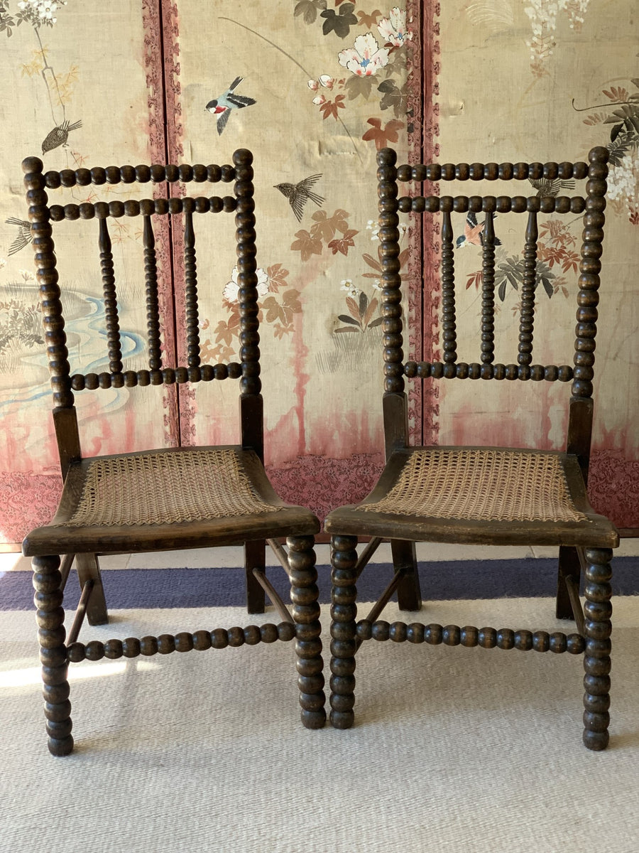 SALE* Pair of Bobbin and Cane Nursing Chairs Litten Tree Antiques