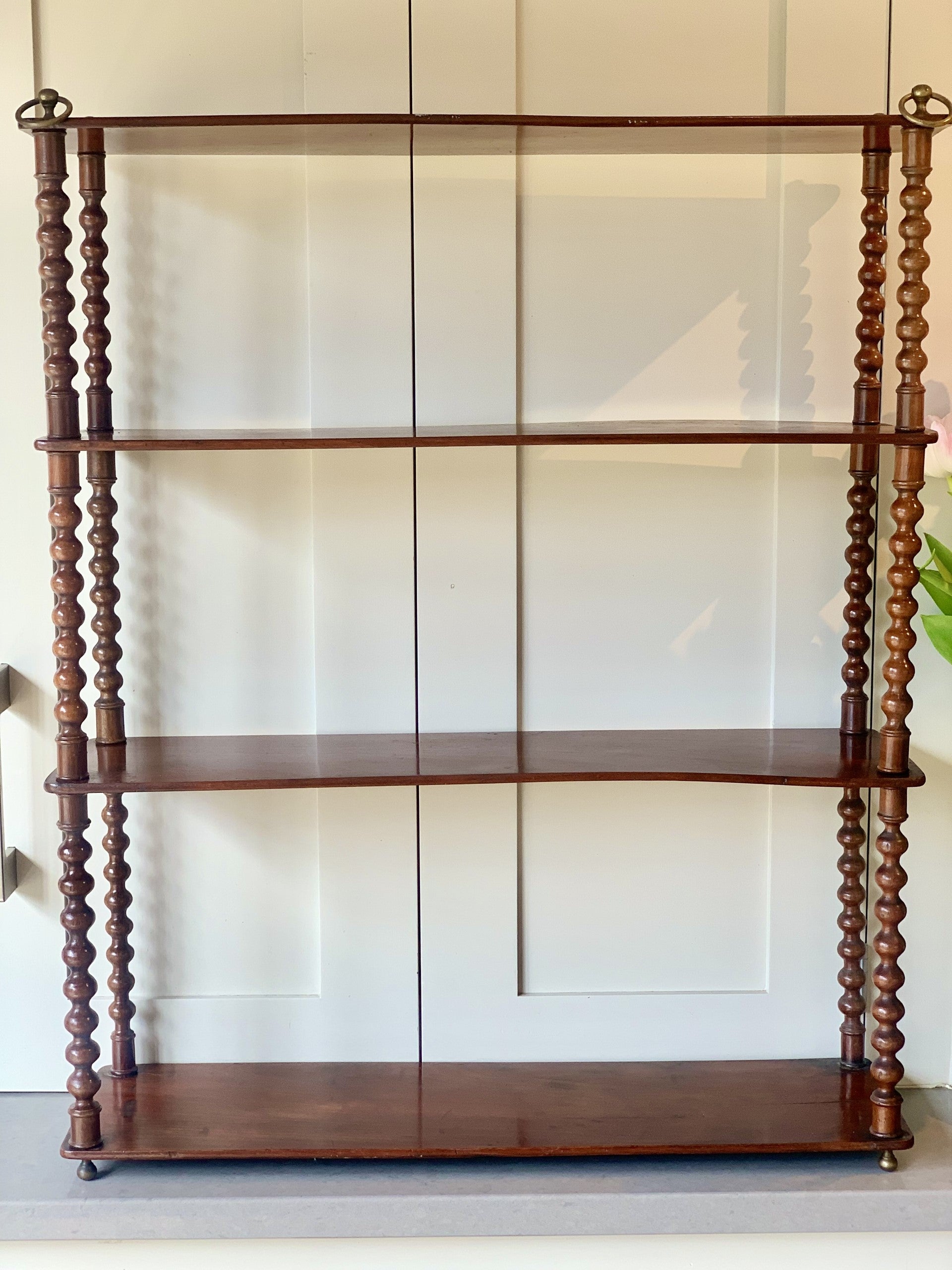 Medium French Mahogany Bobbin Wall Shelf