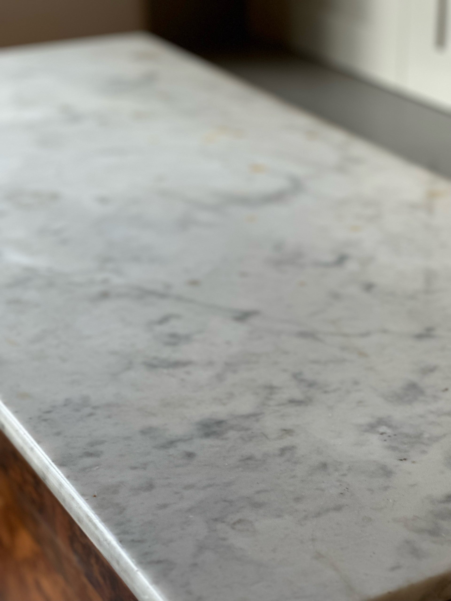 Large French Commode with White Marble top