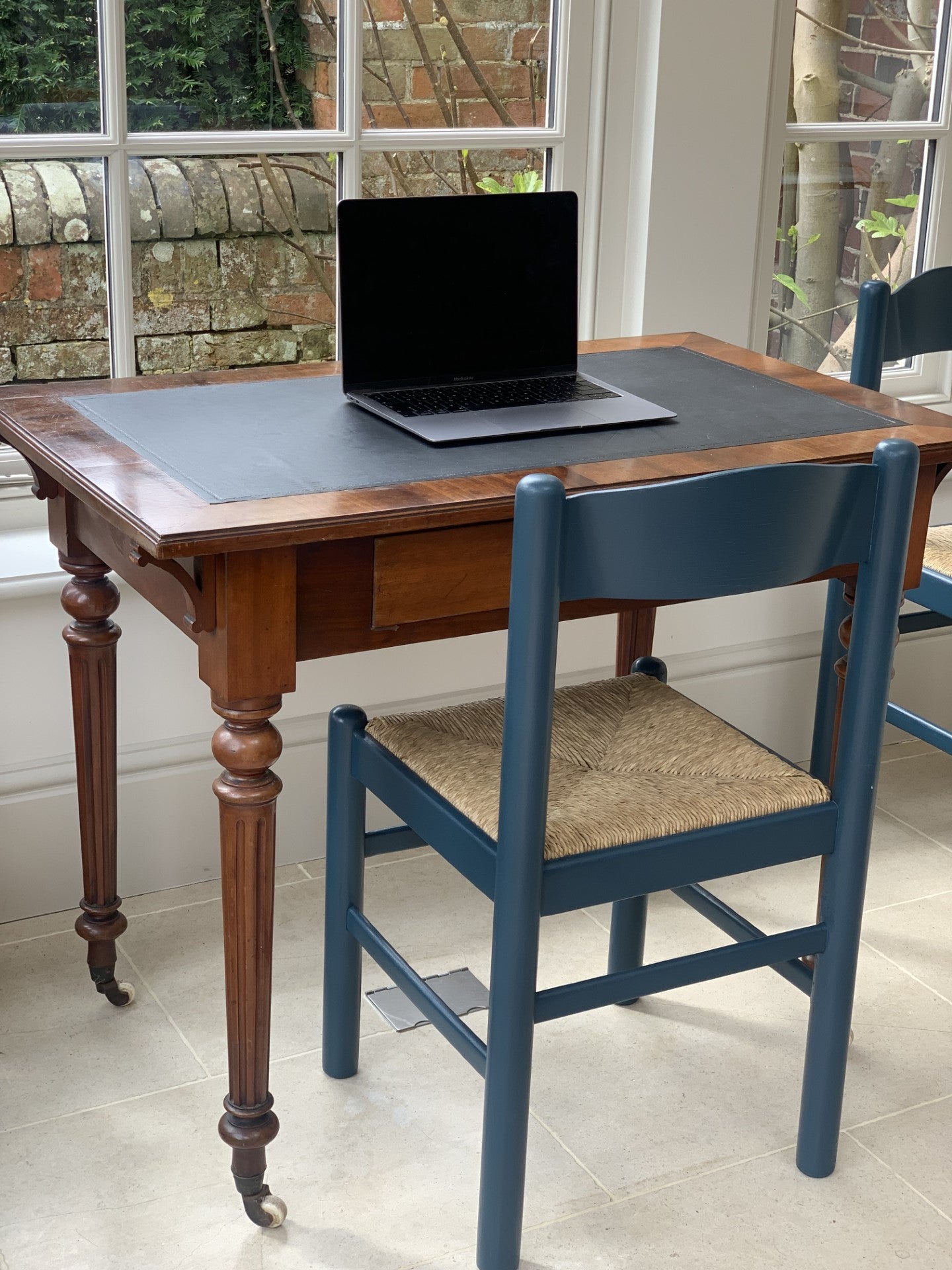 Late 19th Century Writing Table with leather top