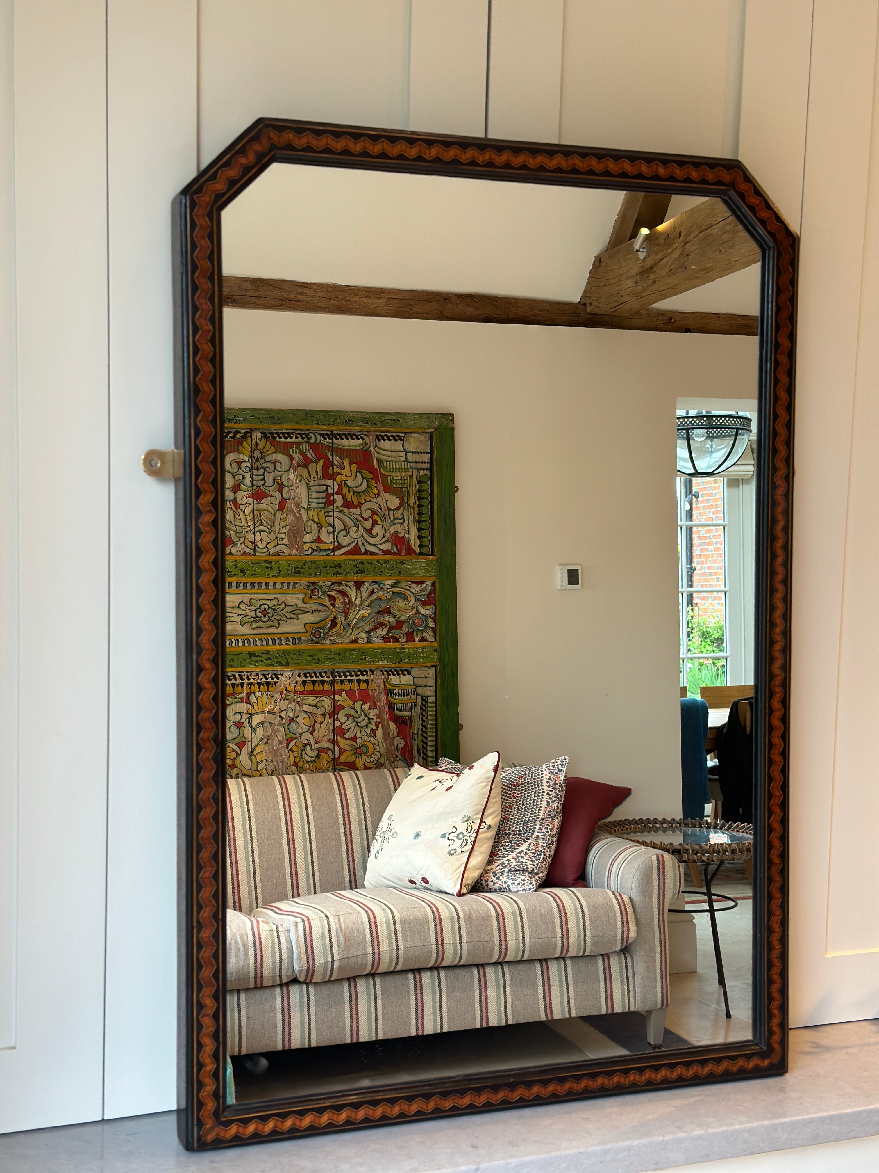 Large Mahogany Marquetry Mirror