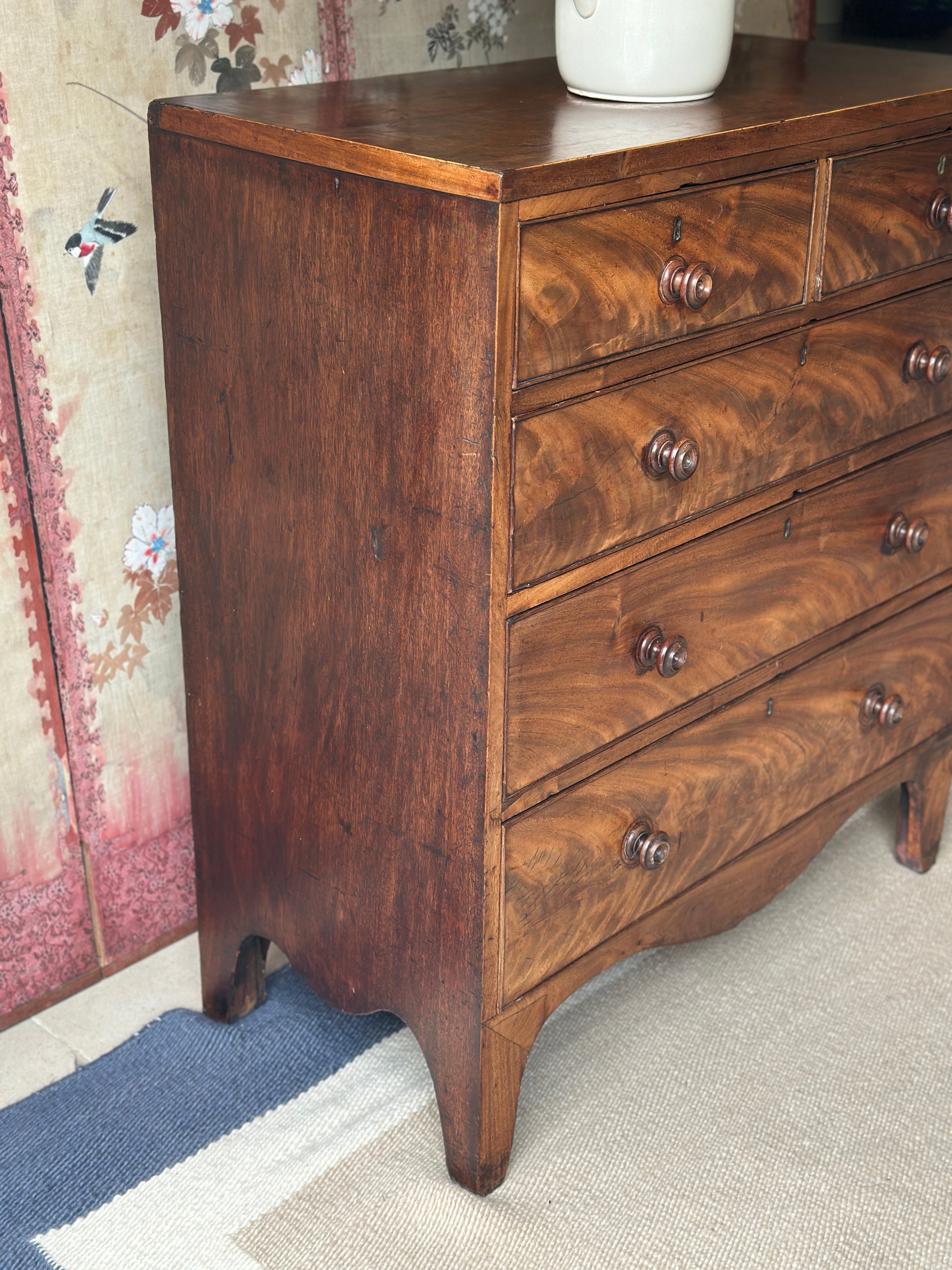 Flame Mahogany Chest of Drawers