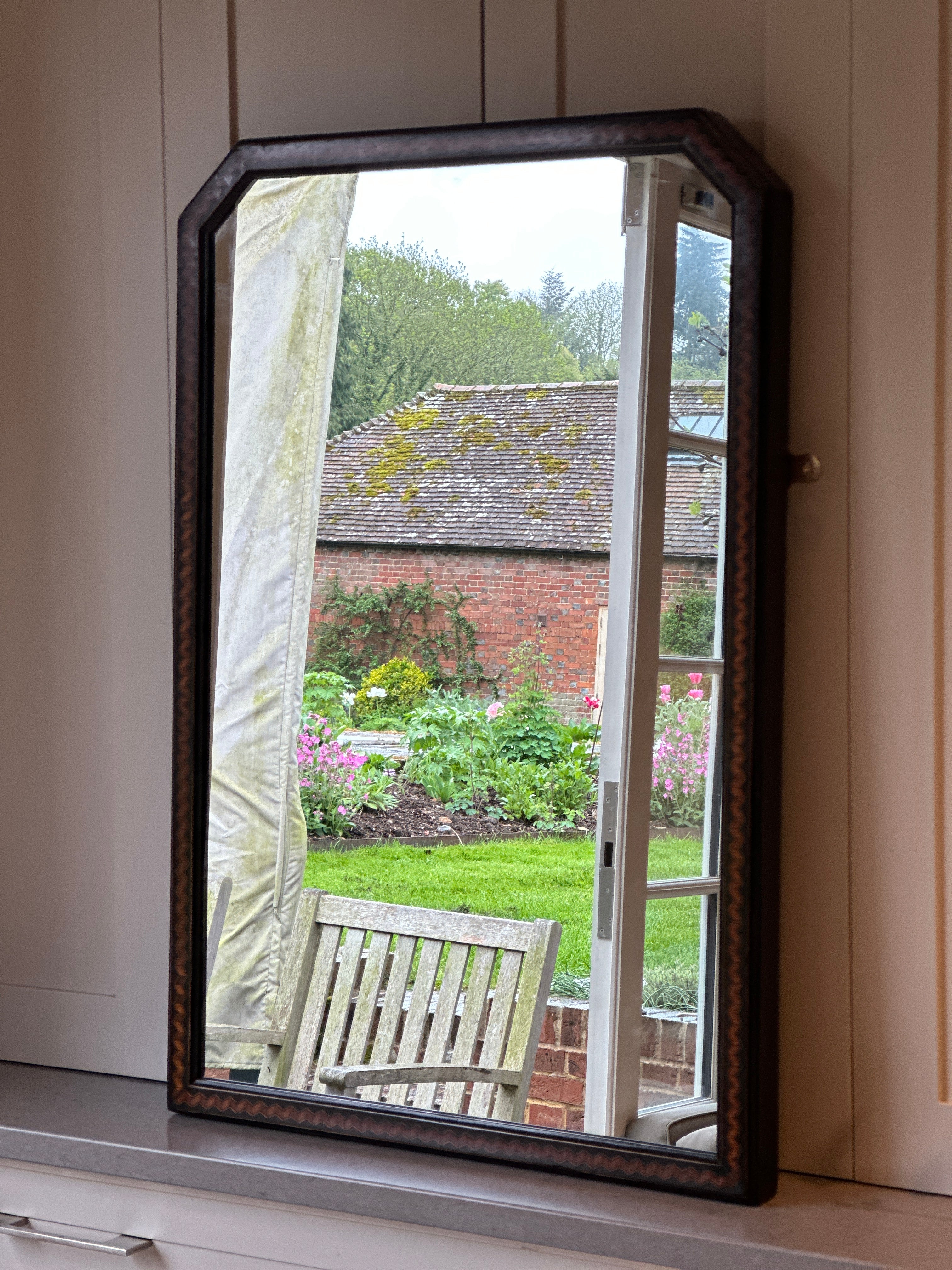 Large Mahogany Marquetry Mirror