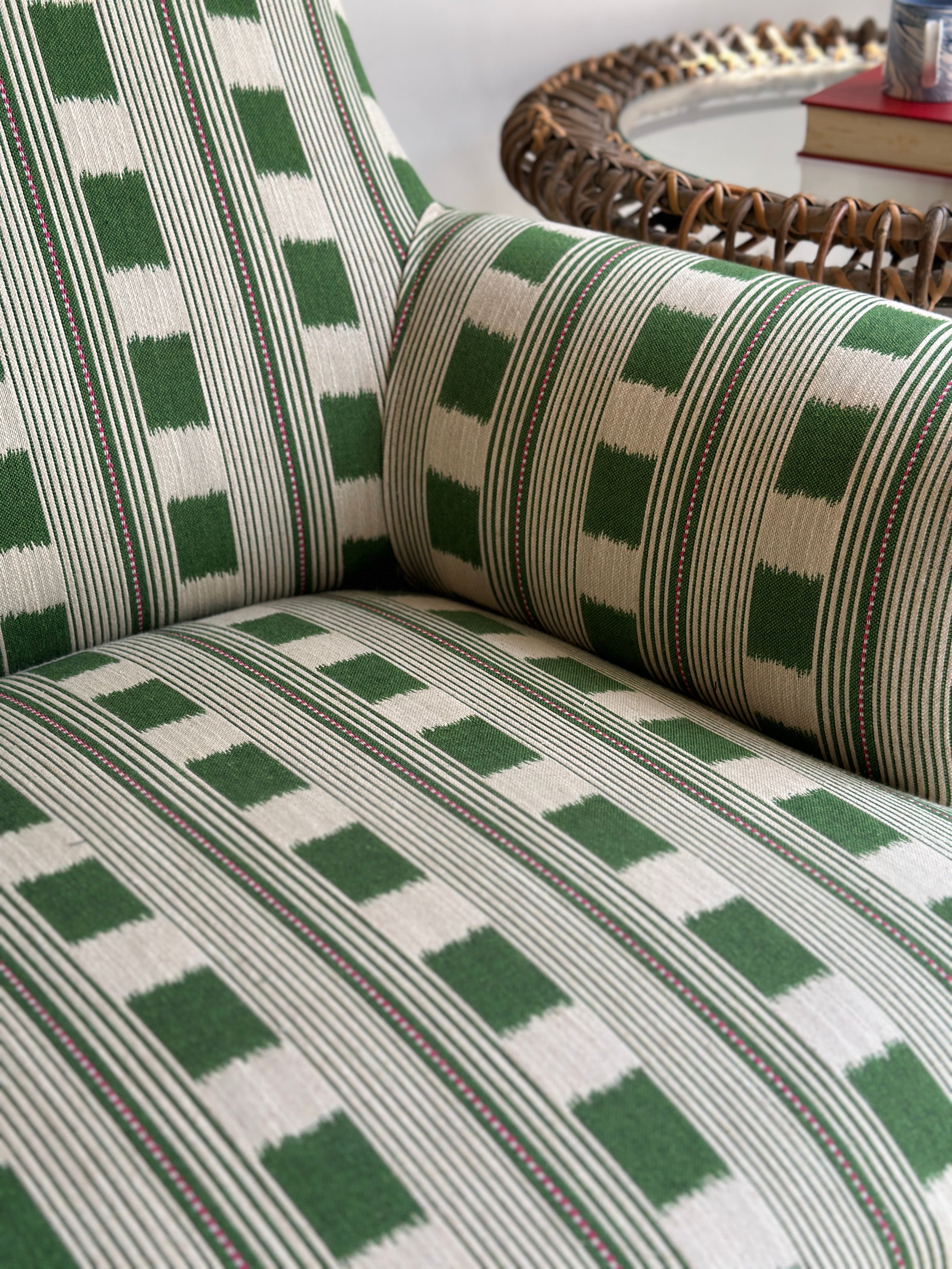 Small French Sofa in Lost and Found Green