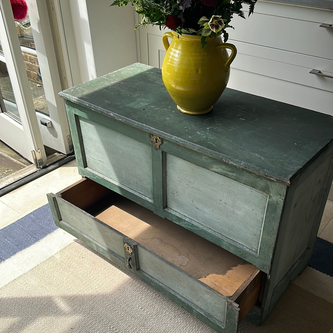 Charming 19th Century Painted Mule Chest