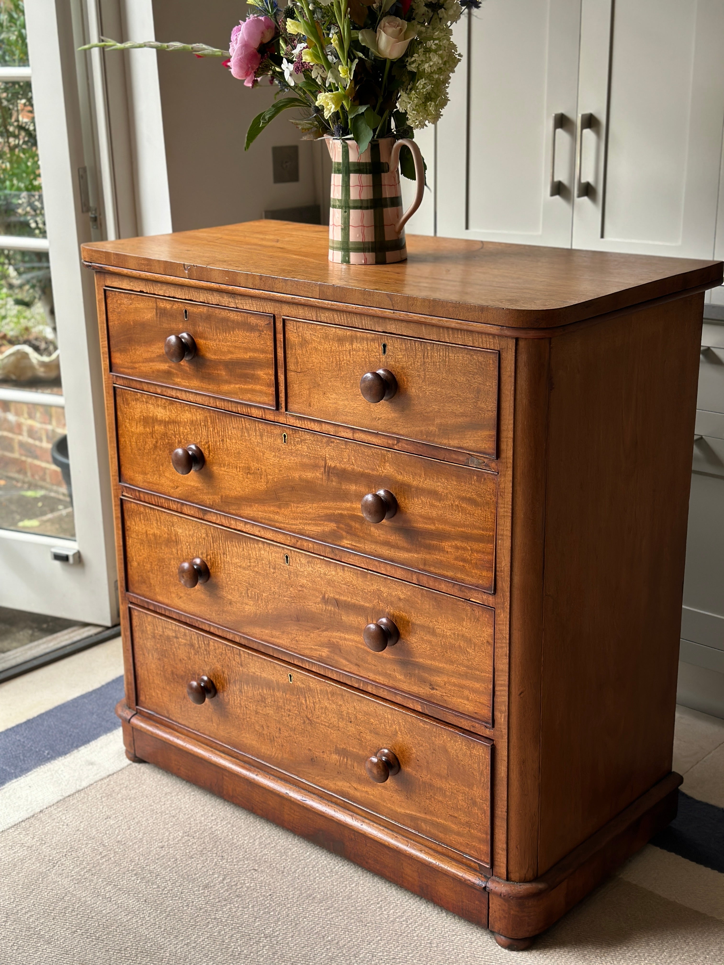 Large Faded Mahogany Chest of Drawers
