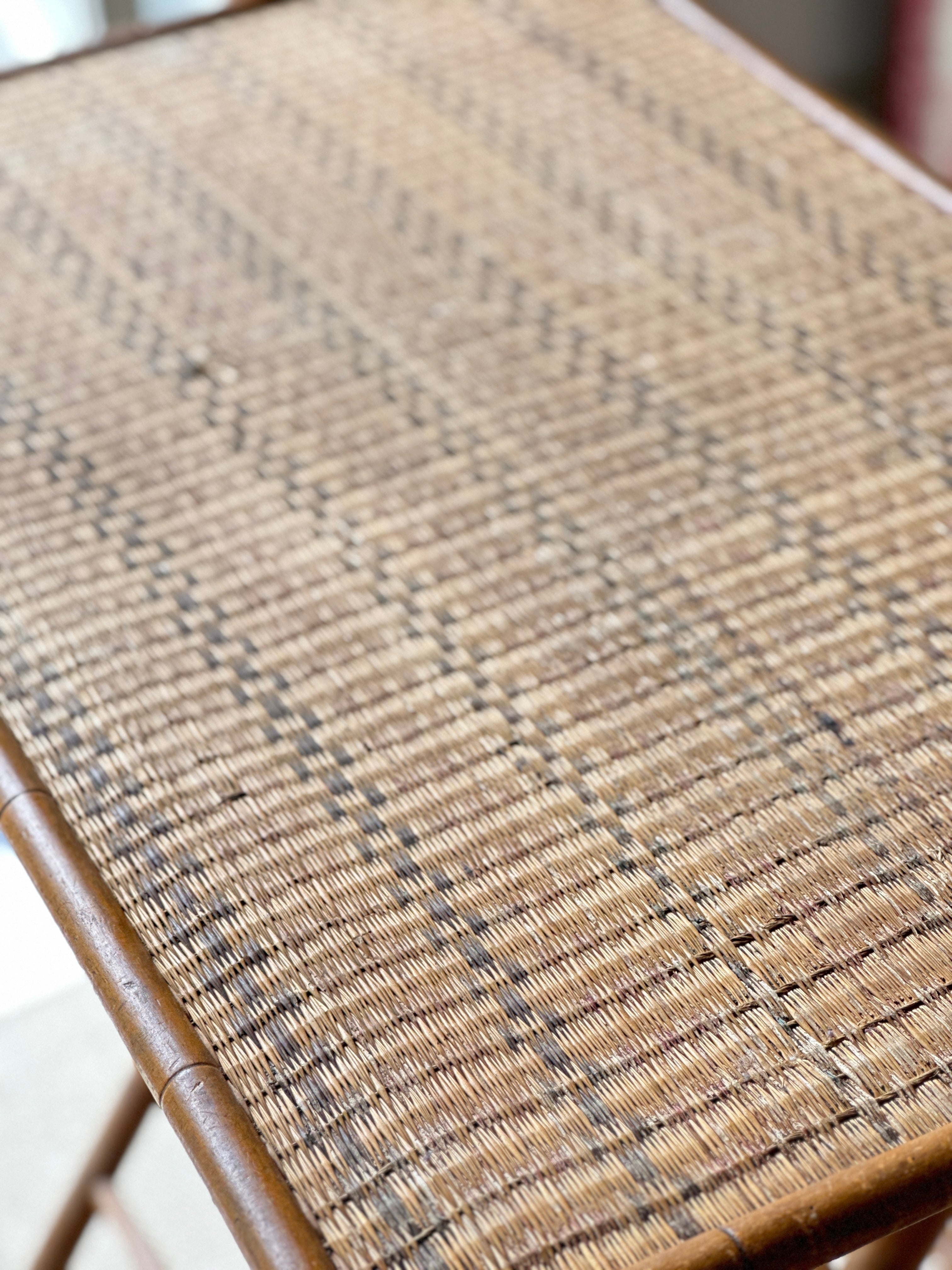 Faux Bamboo Folding Campaign Table