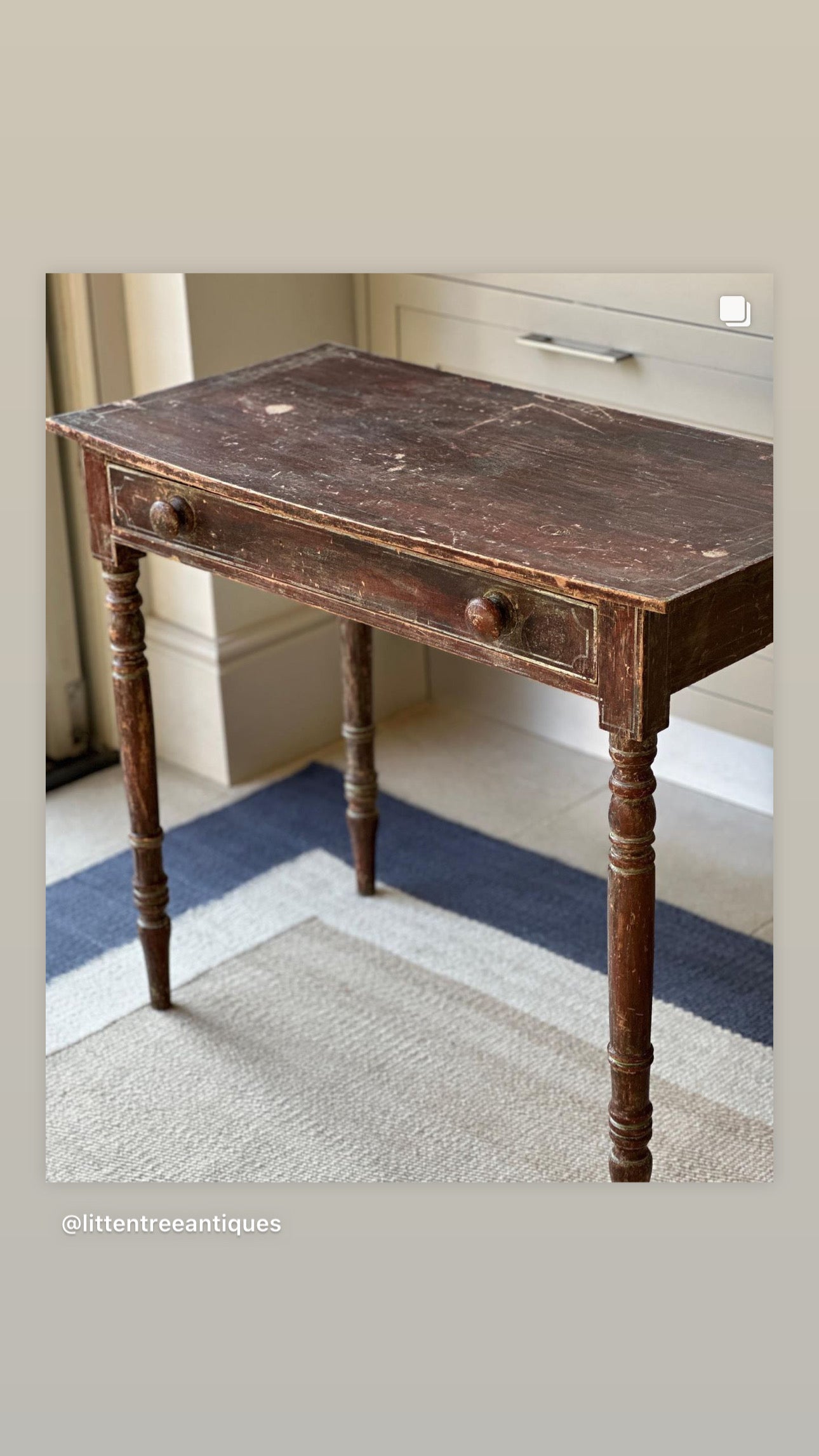 Painted Regency Side Table with single drawer