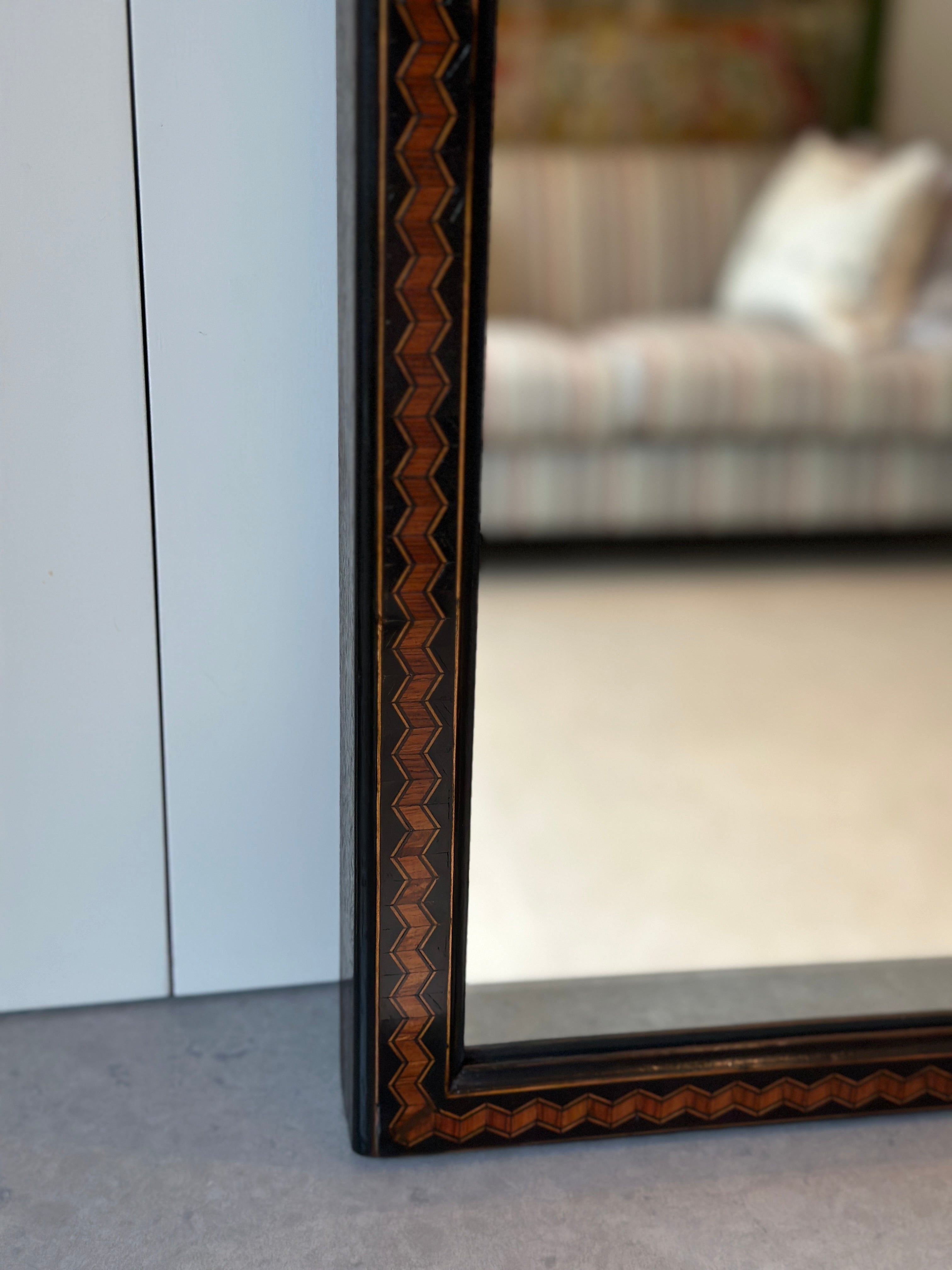 Large Mahogany Marquetry Mirror