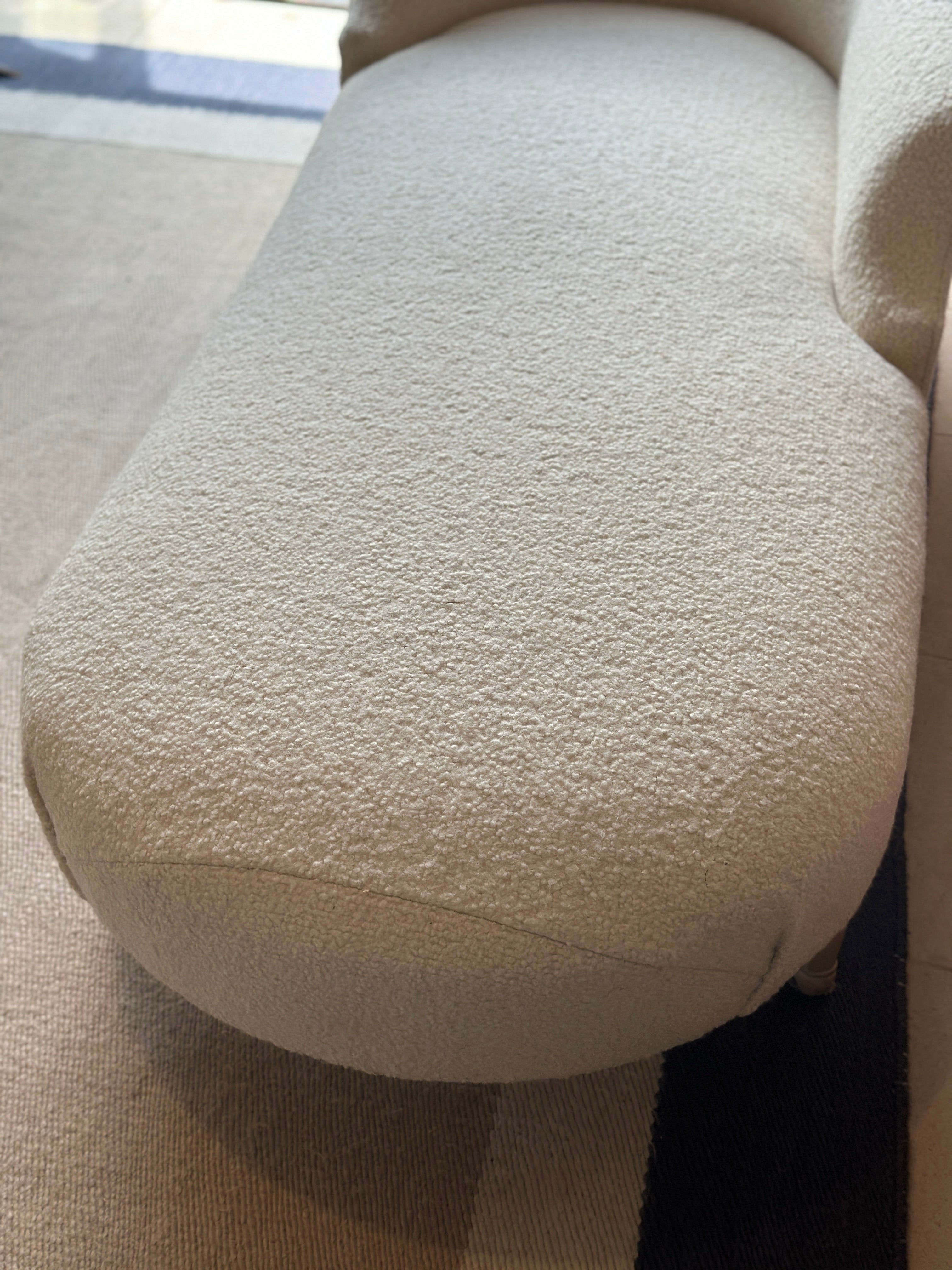 SALE * Late C19th Chaise Longue innRose Uniacke Wool Boucle