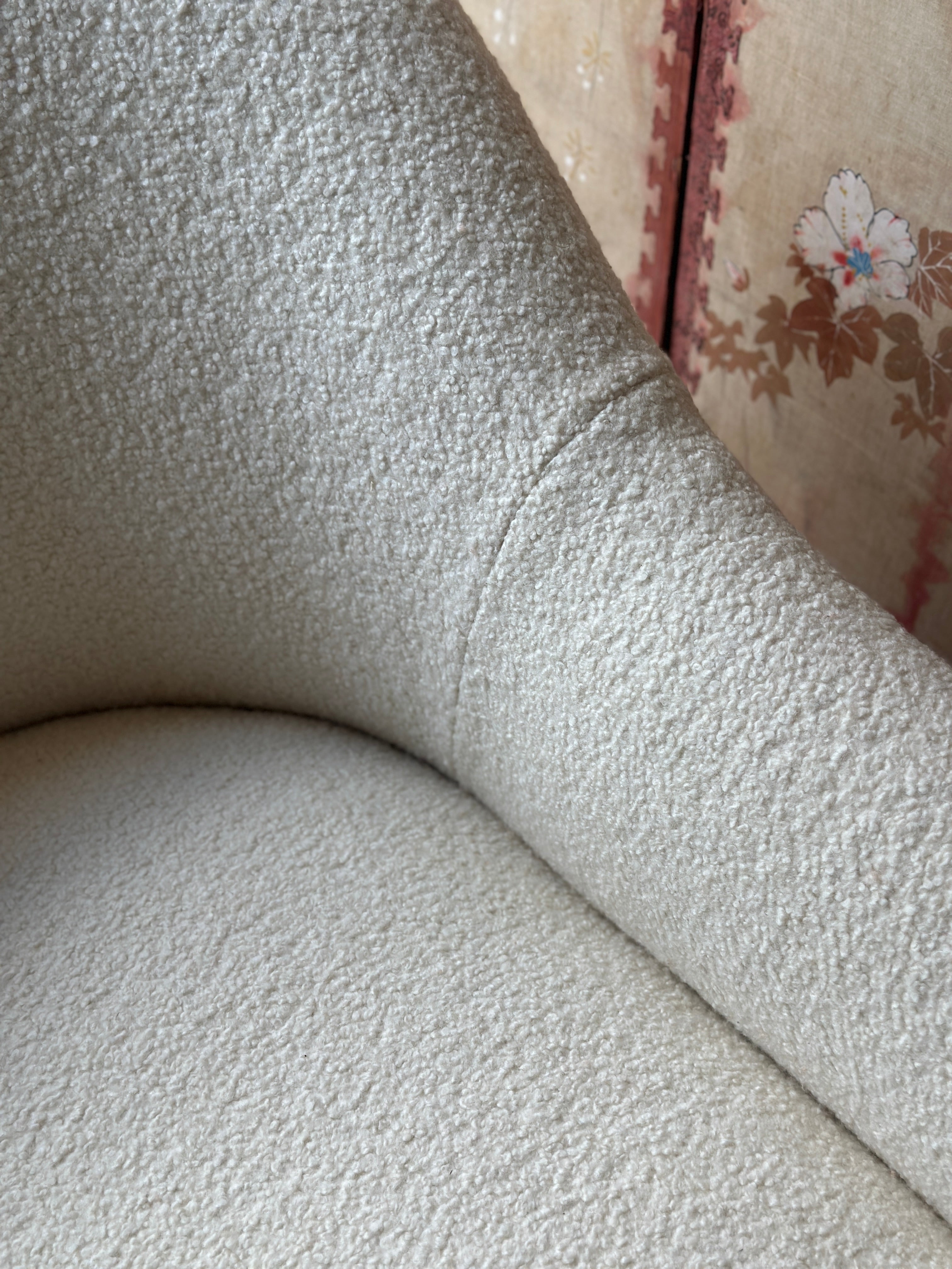 SALE * Late C19th Chaise Longue innRose Uniacke Wool Boucle