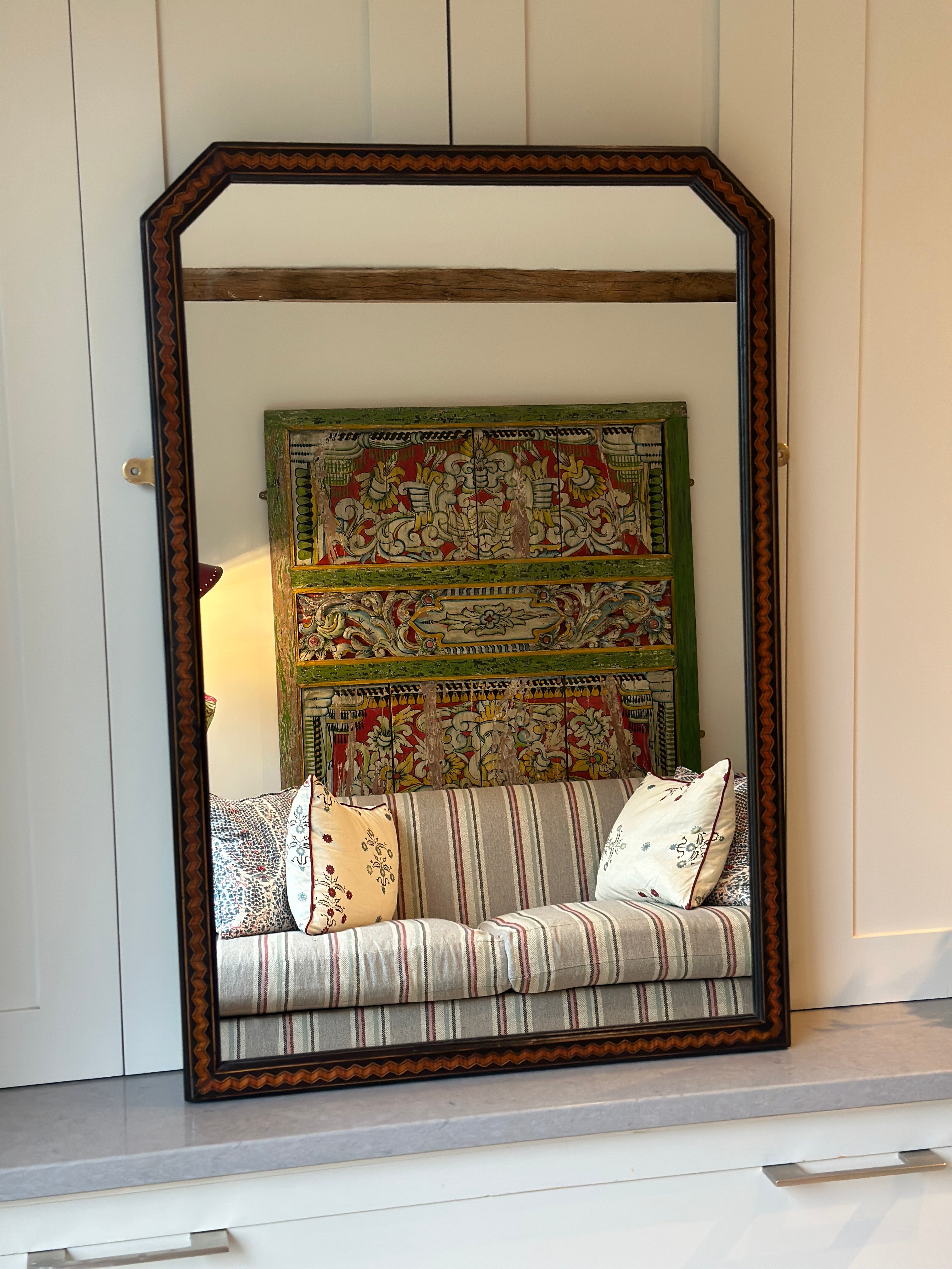 Large Mahogany Marquetry Mirror