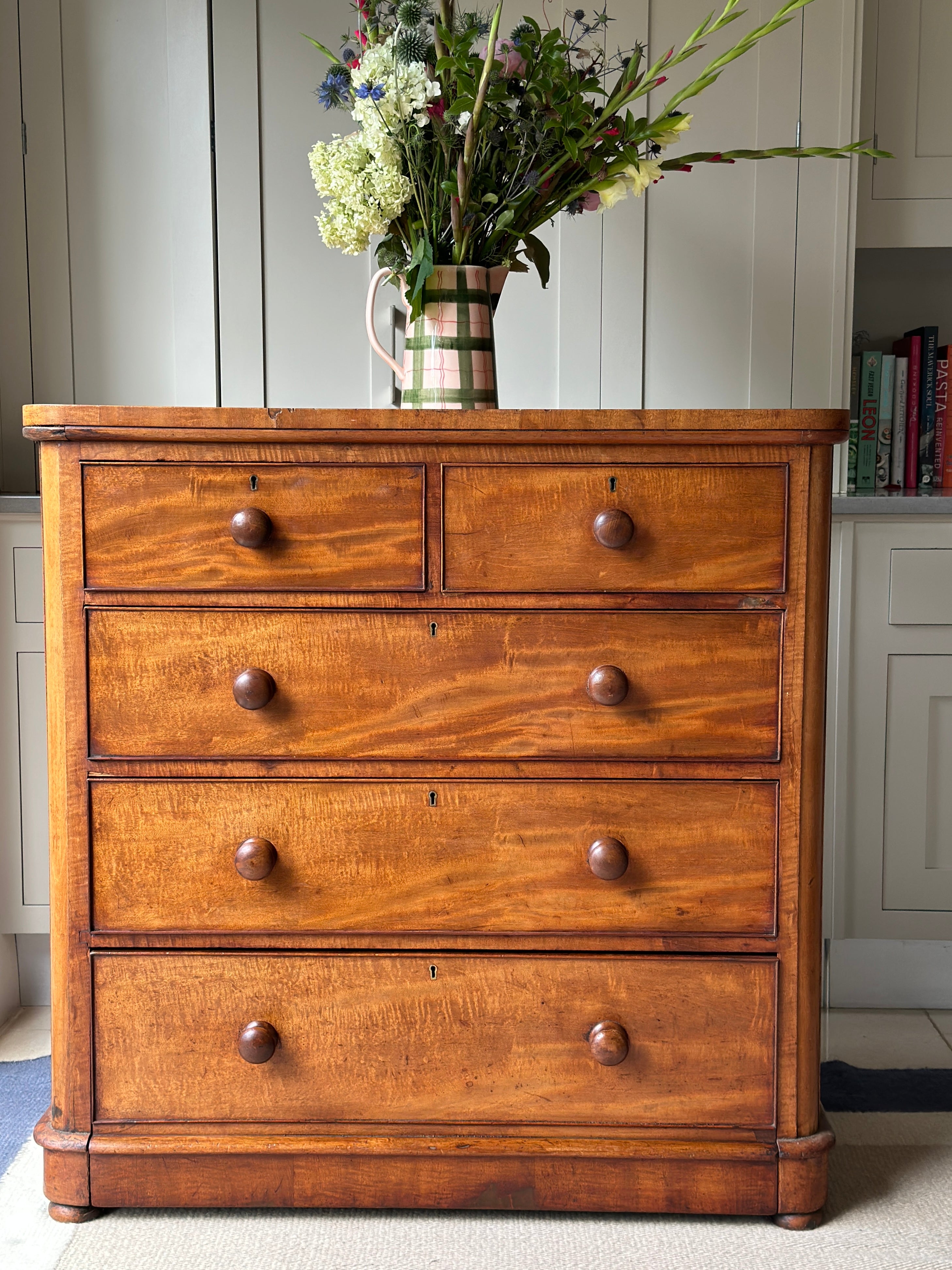 Large Faded Mahogany Chest of Drawers