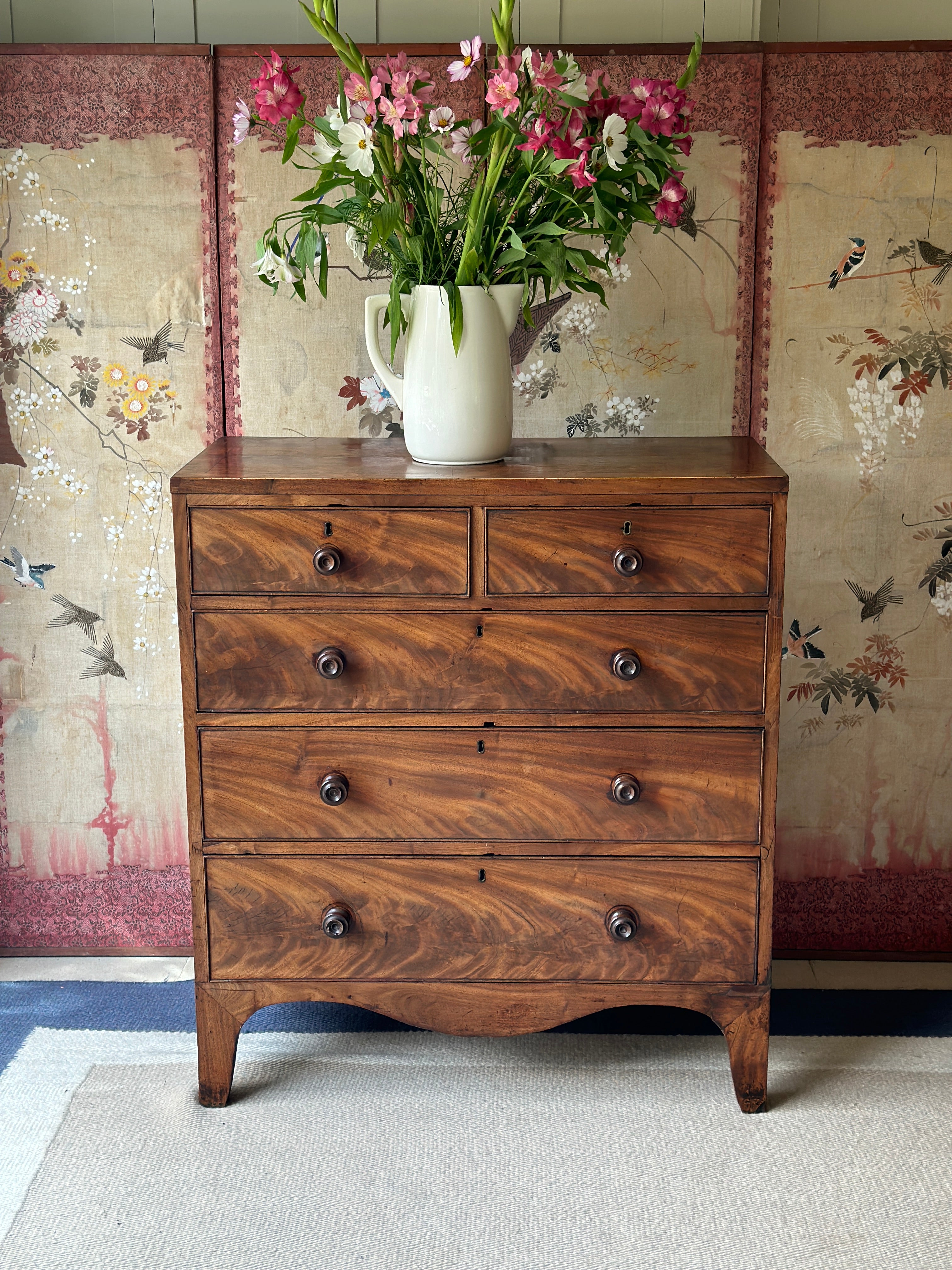 Flame Mahogany Chest of Drawers